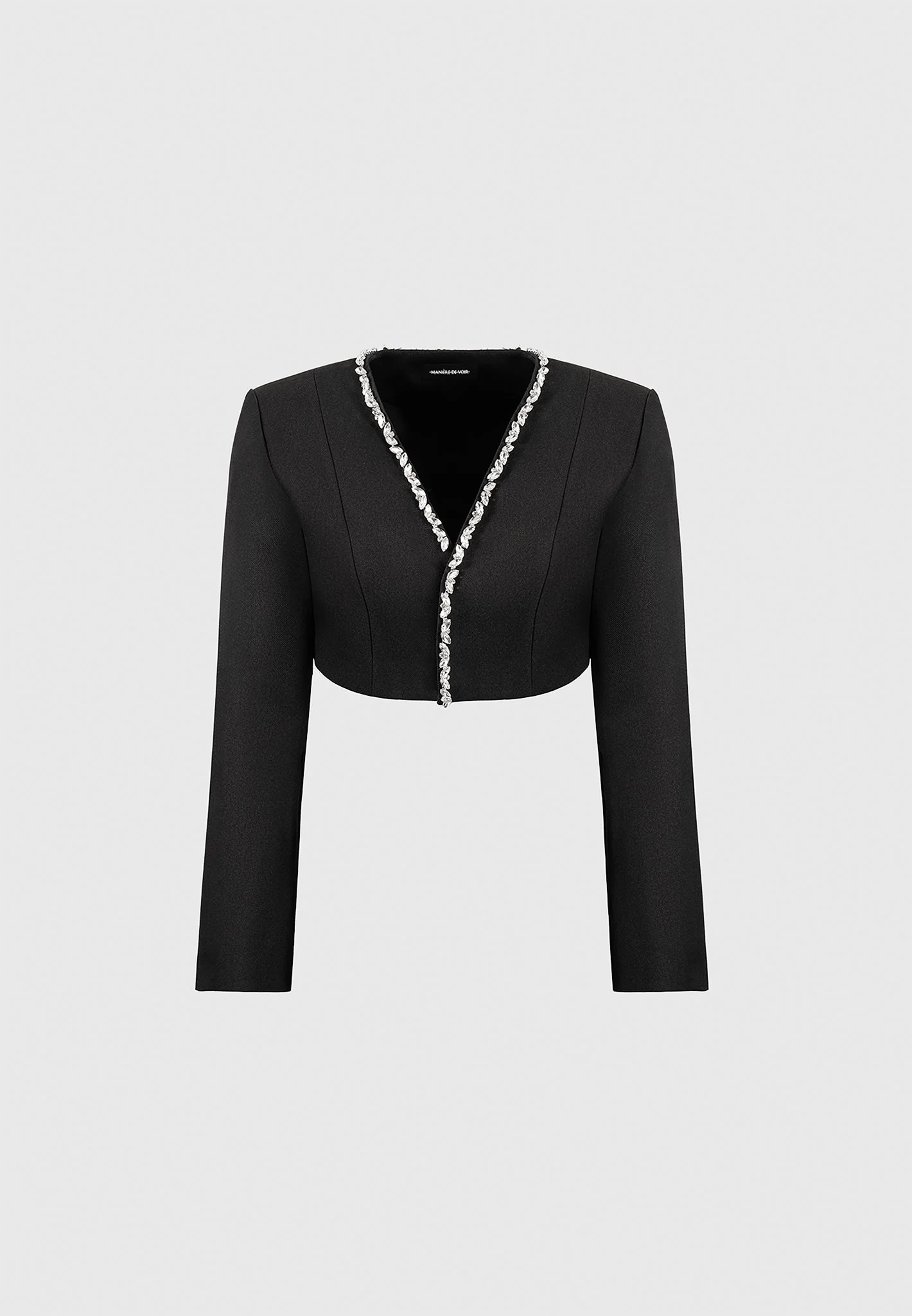 Embellished Cropped Blazer - Black - Image 5