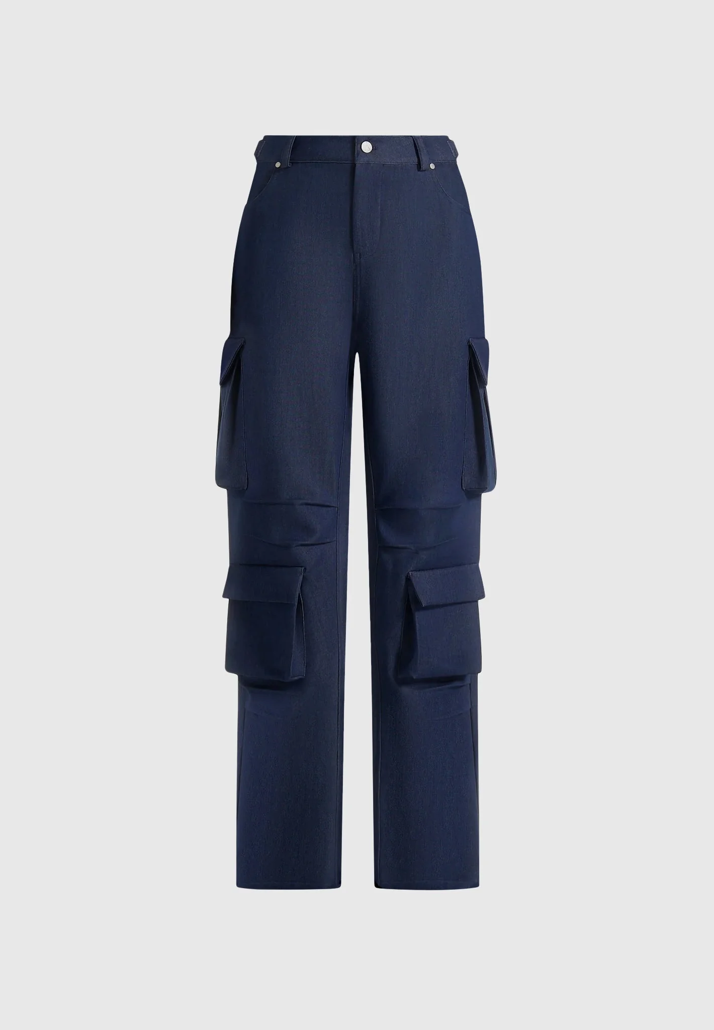 Emilie - High Waisted Cargo Pants - Indigo - Image 7