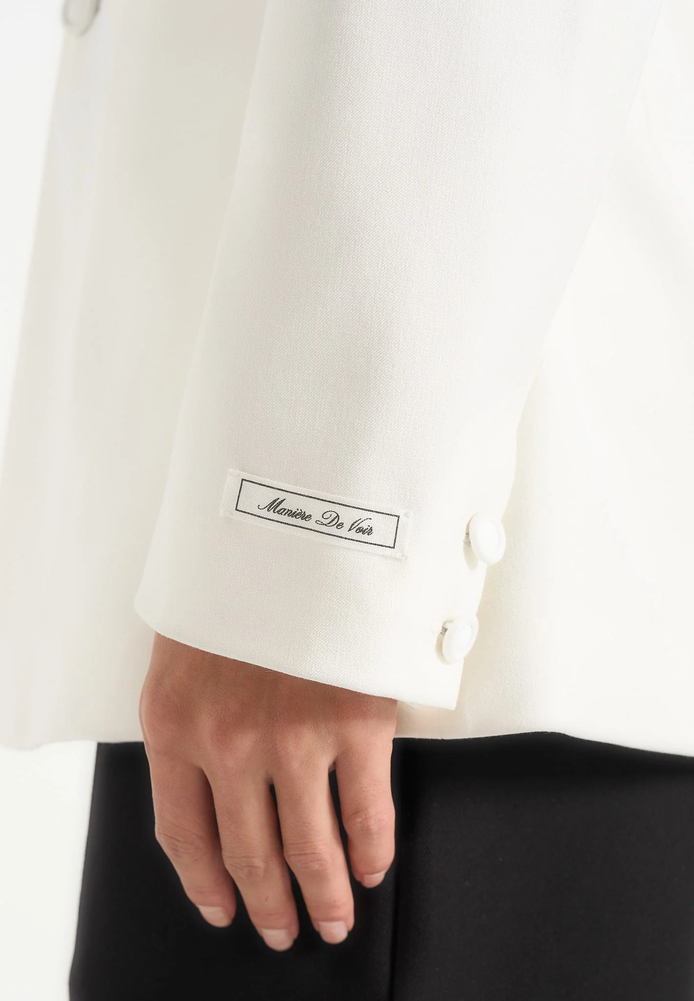 Emy - Shawl Hourglass Blazer - White - Image 5