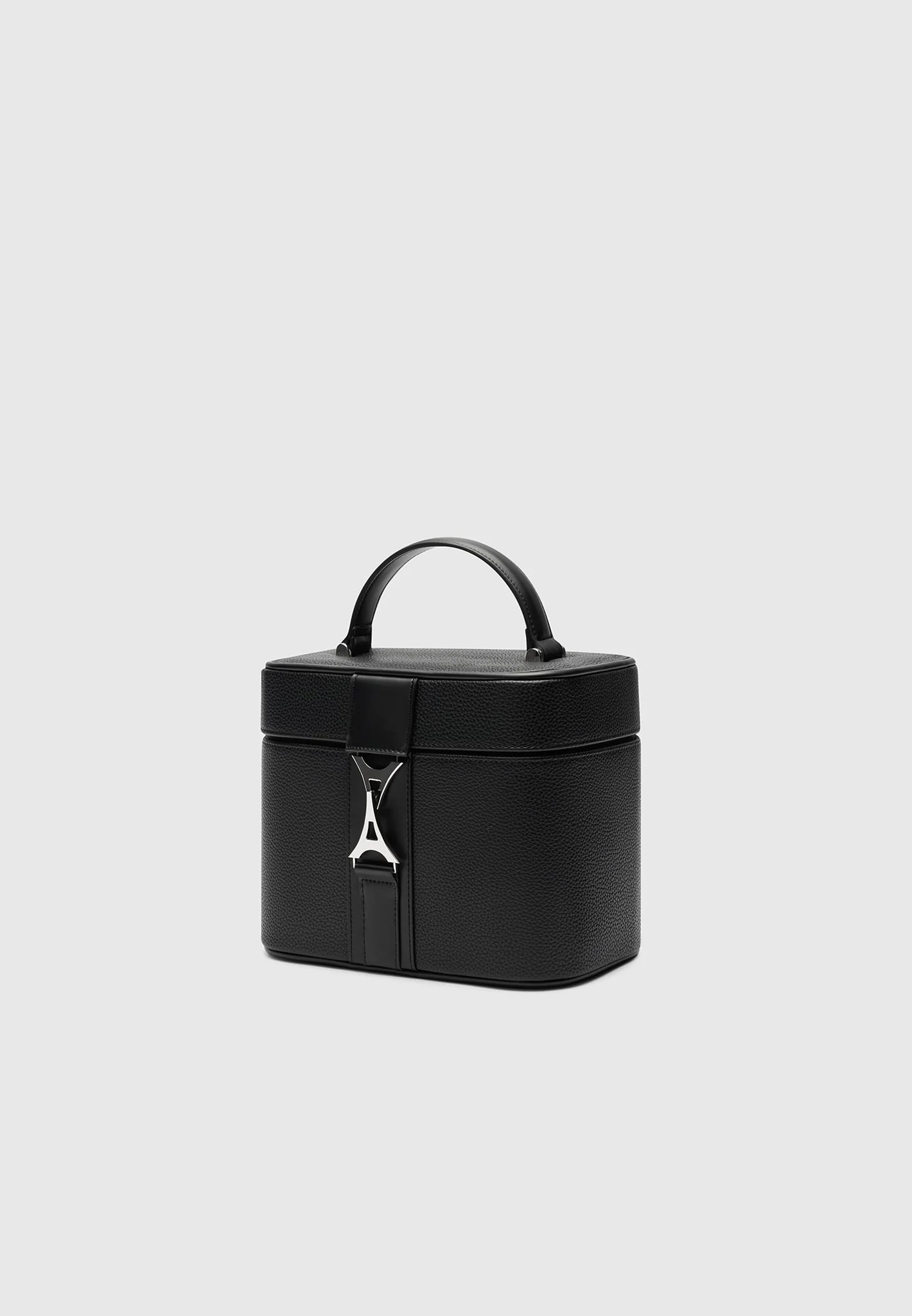 Leather Eiffel Clasp Vanity Case - Black - Image 4