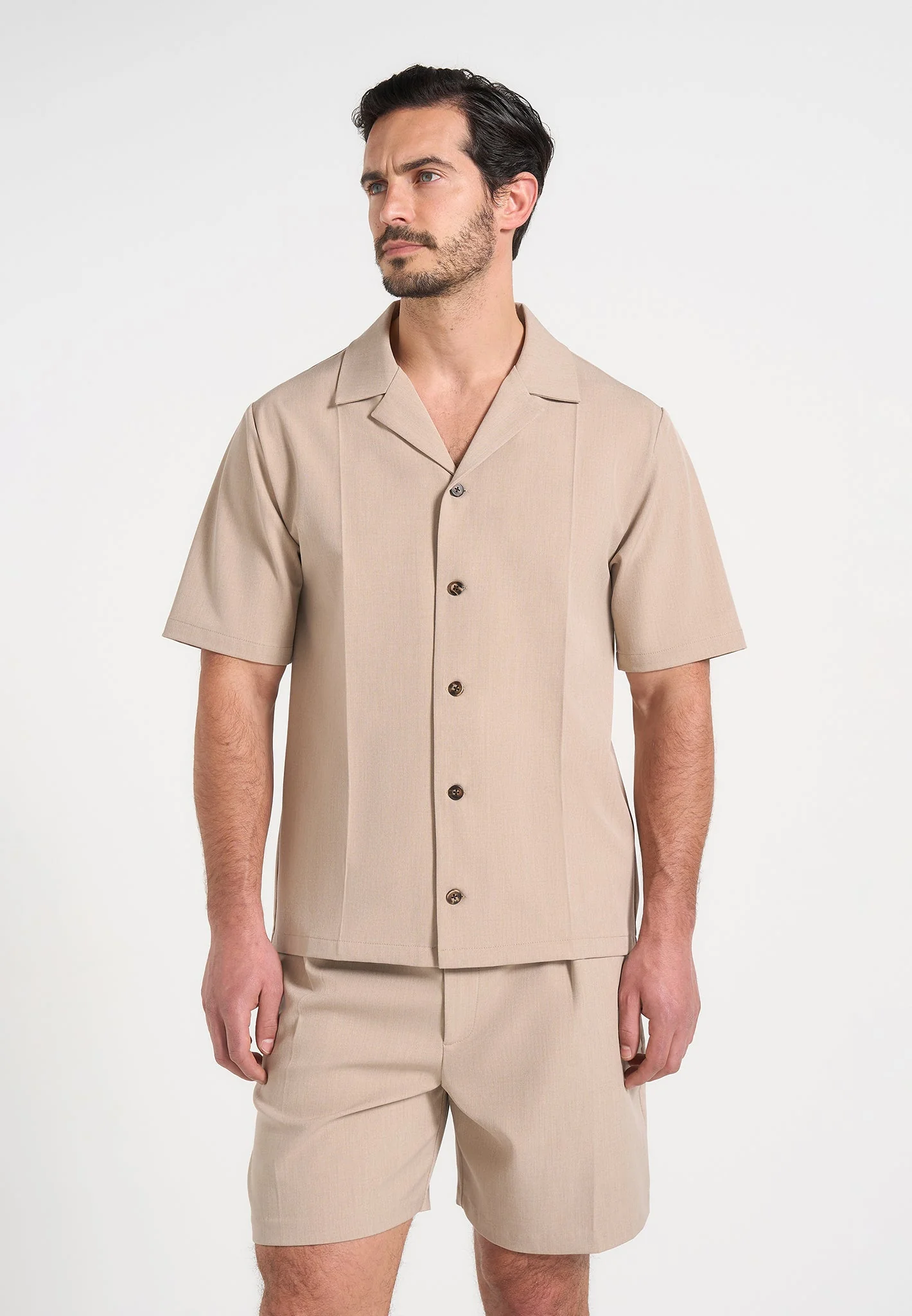 Felix - Tailored Shirt With Crease - Beige - Image 2