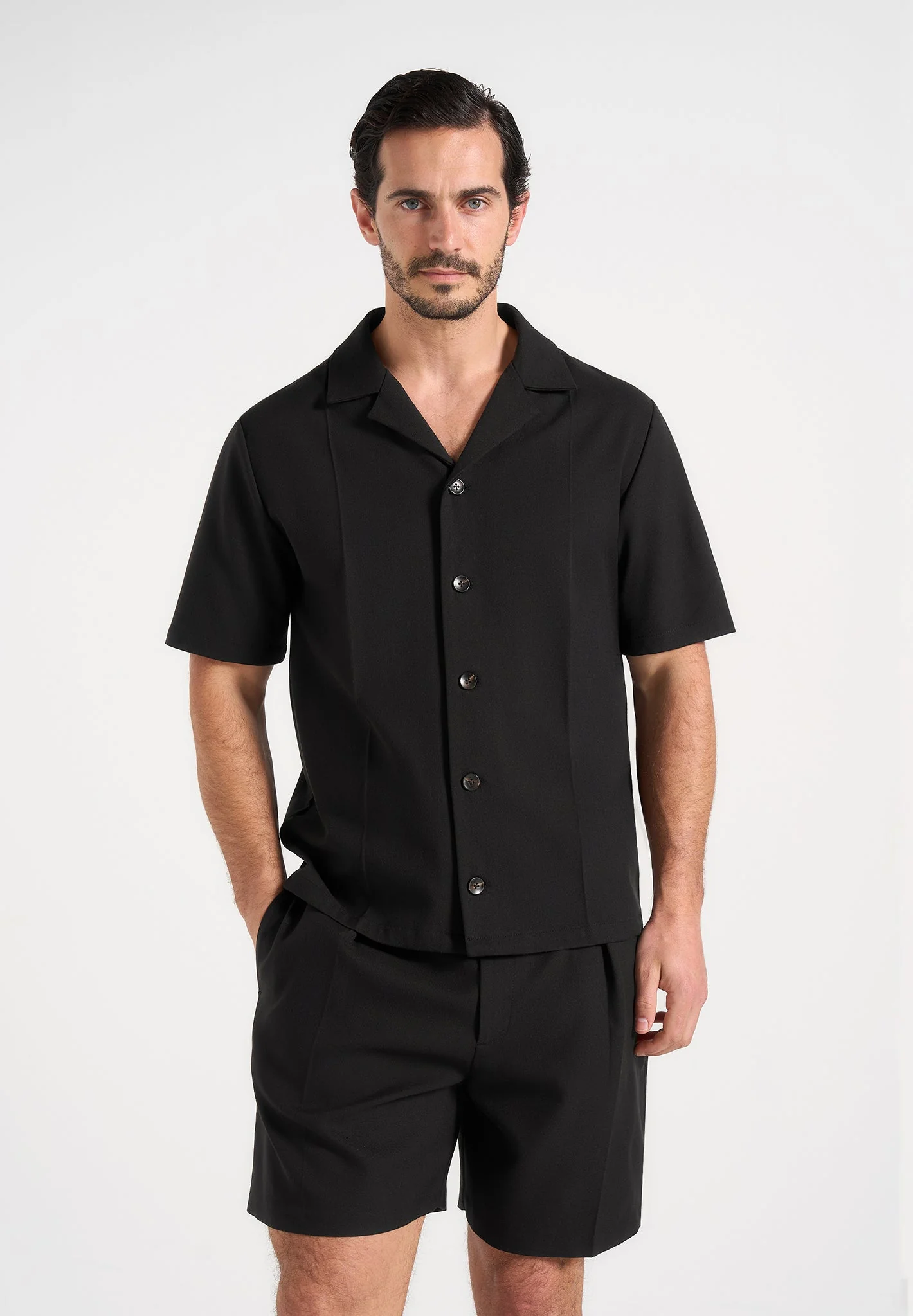 Felix - Tailored Shirt With Crease - Black - Image 2