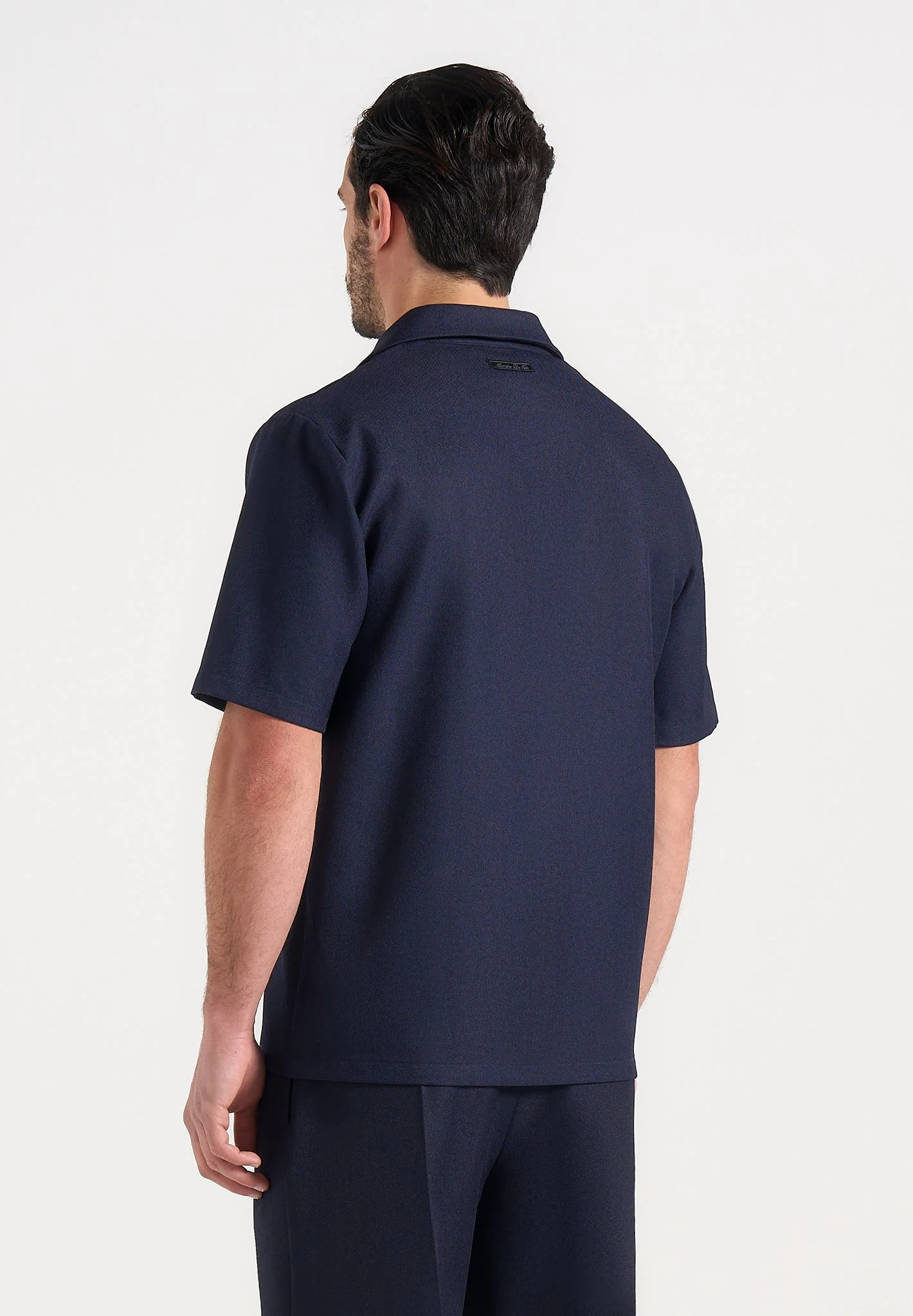 Felix - Tailored Shirt With Crease - Navy - Image 3