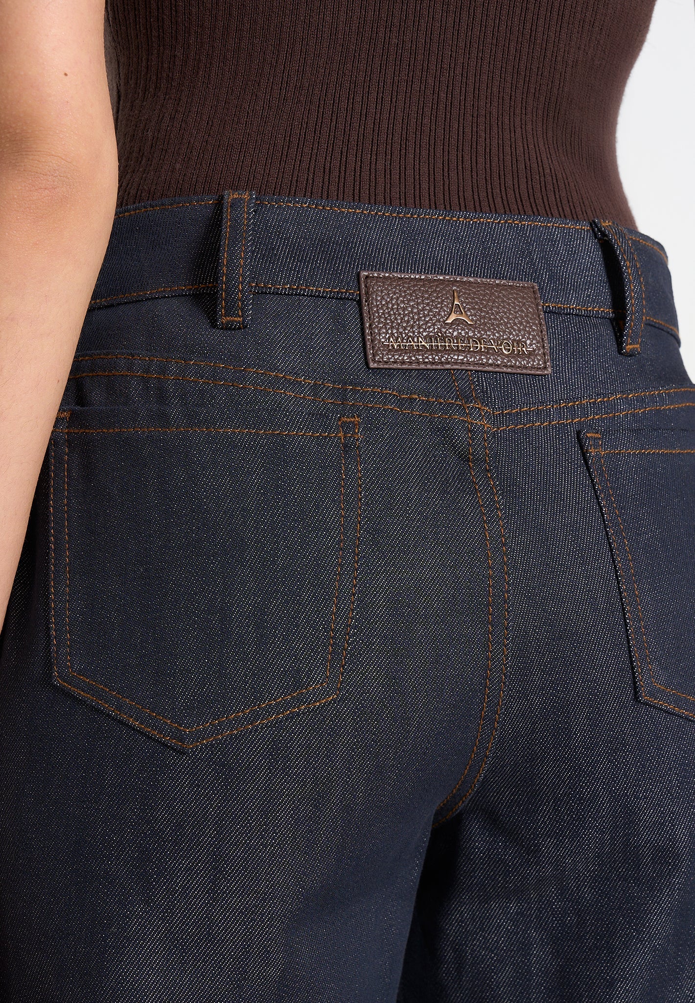 Florence - High Rise Straight Leg Denim Jeans - Indigo - Image 3