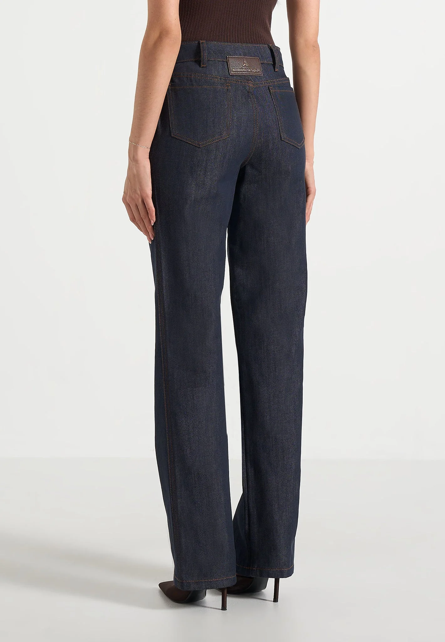 Florence - High Rise Straight Leg Denim Jeans - Indigo - Image 5