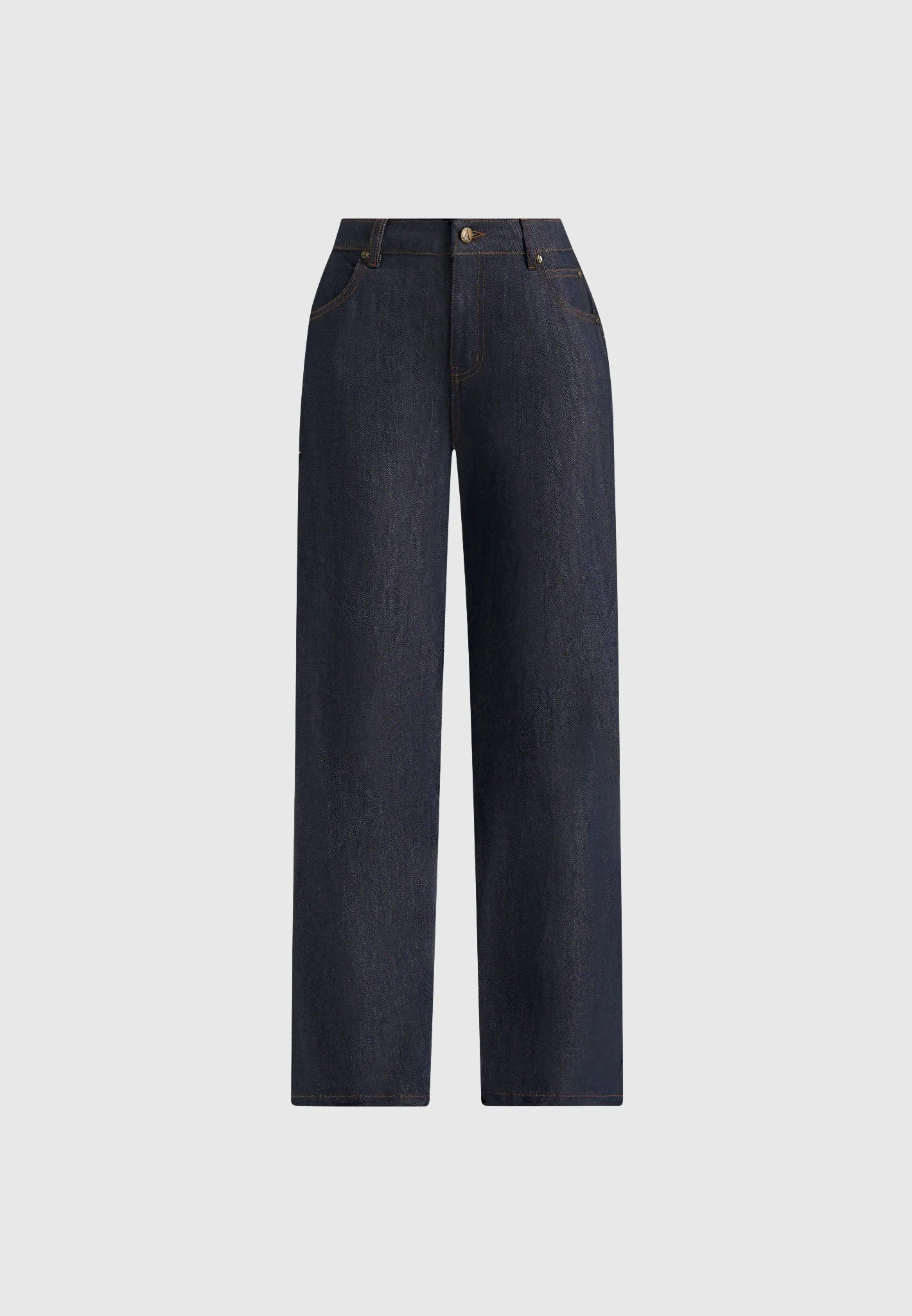 Florence - High Rise Straight Leg Denim Jeans - Indigo - Image 6