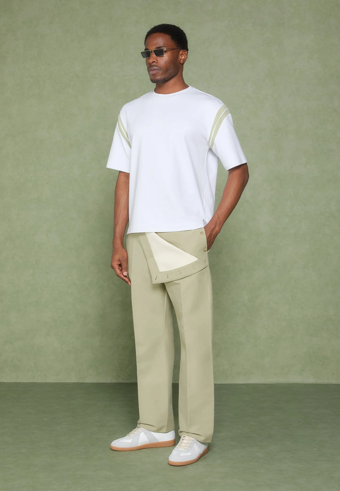 Henri - Foldover Trousers - Sage - Image 2