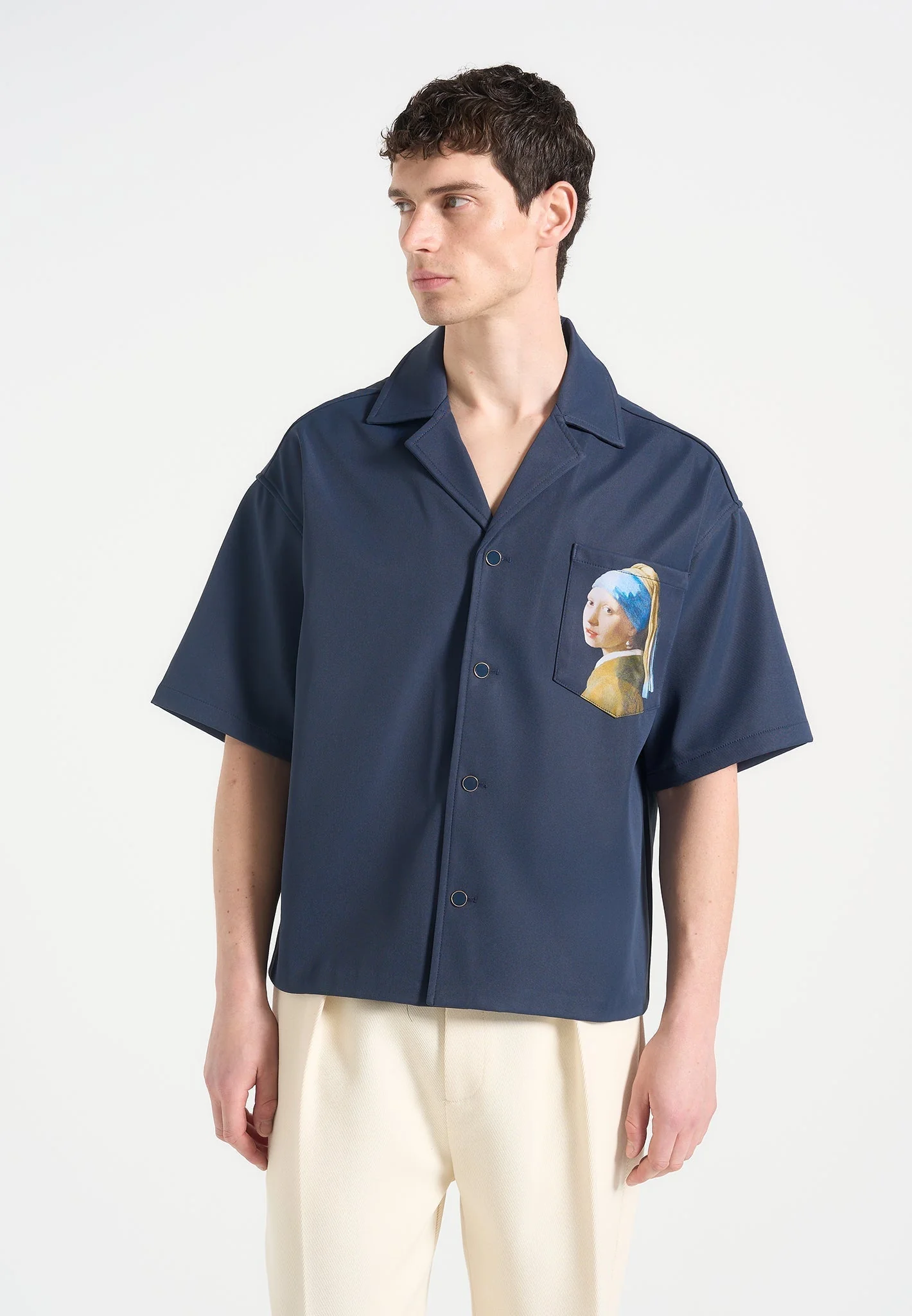 Stephane - "A Girl With A Pearl Earring" Boxy Shirt - Indigo