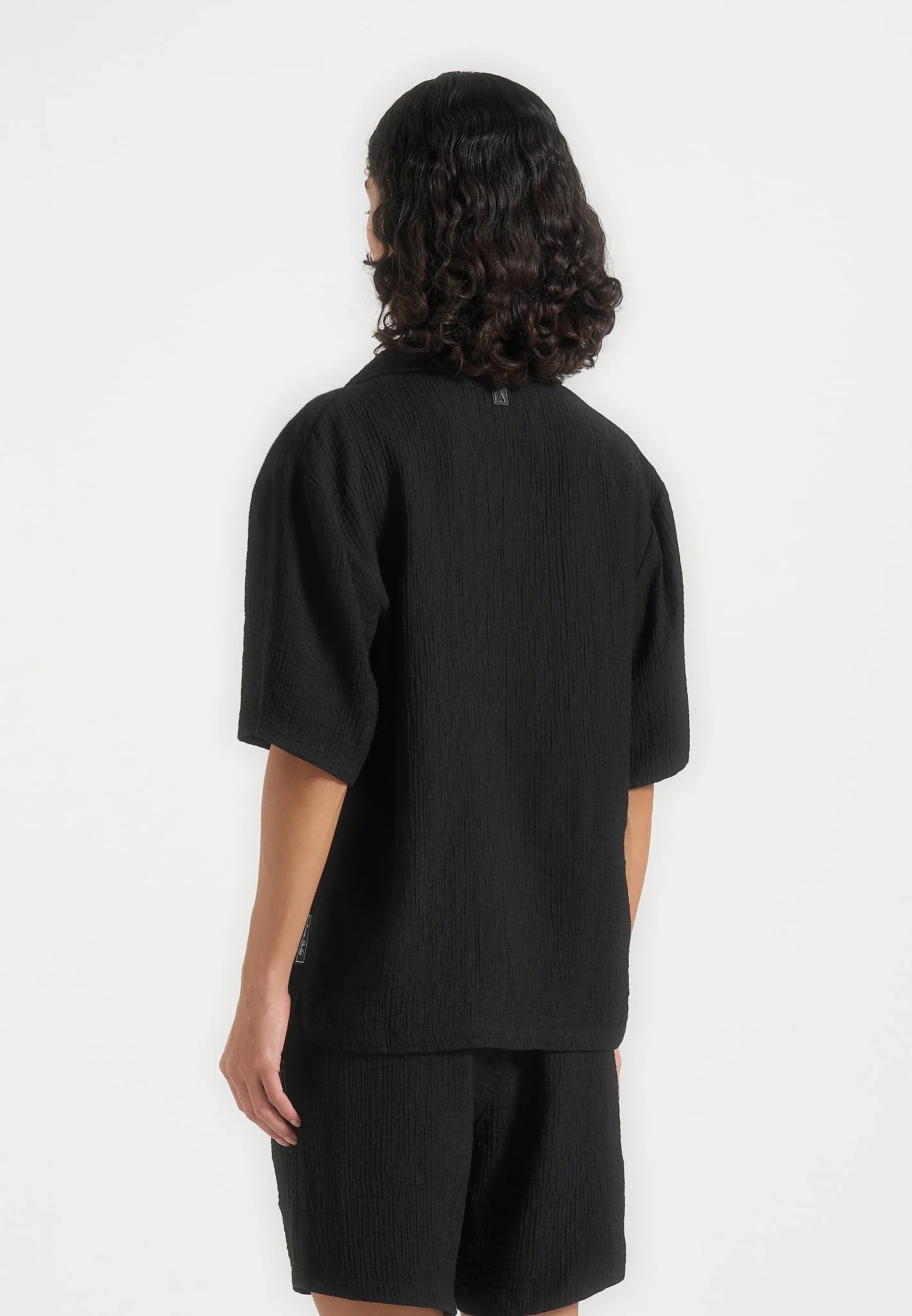 Harley - Unisex Textured Revere Shirt - Black - Image 7