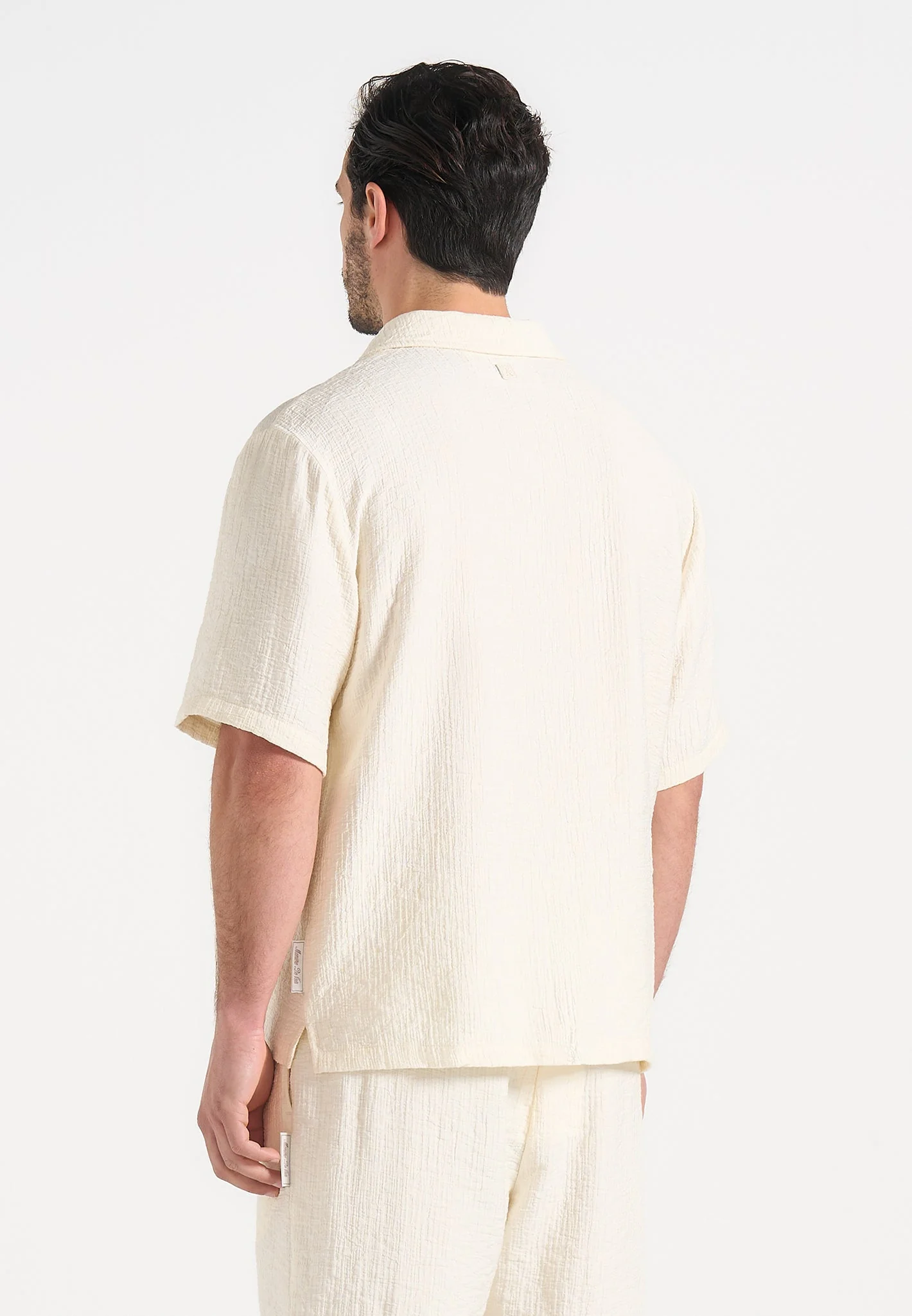 Harley - Unisex Textured Revere Shirt - Cream - Image 7