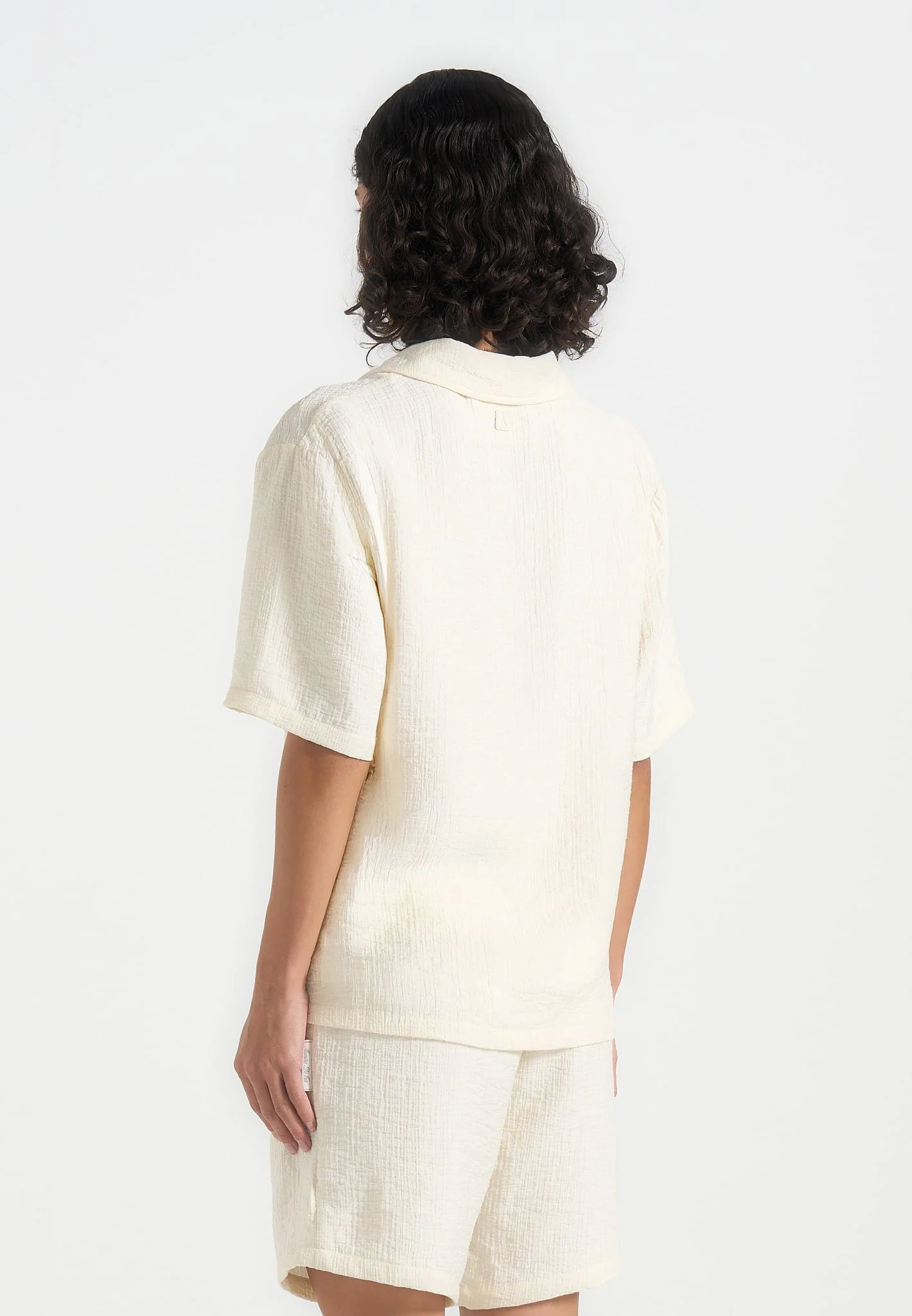 Harley - Unisex Textured Revere Shirt - Cream - Image 9