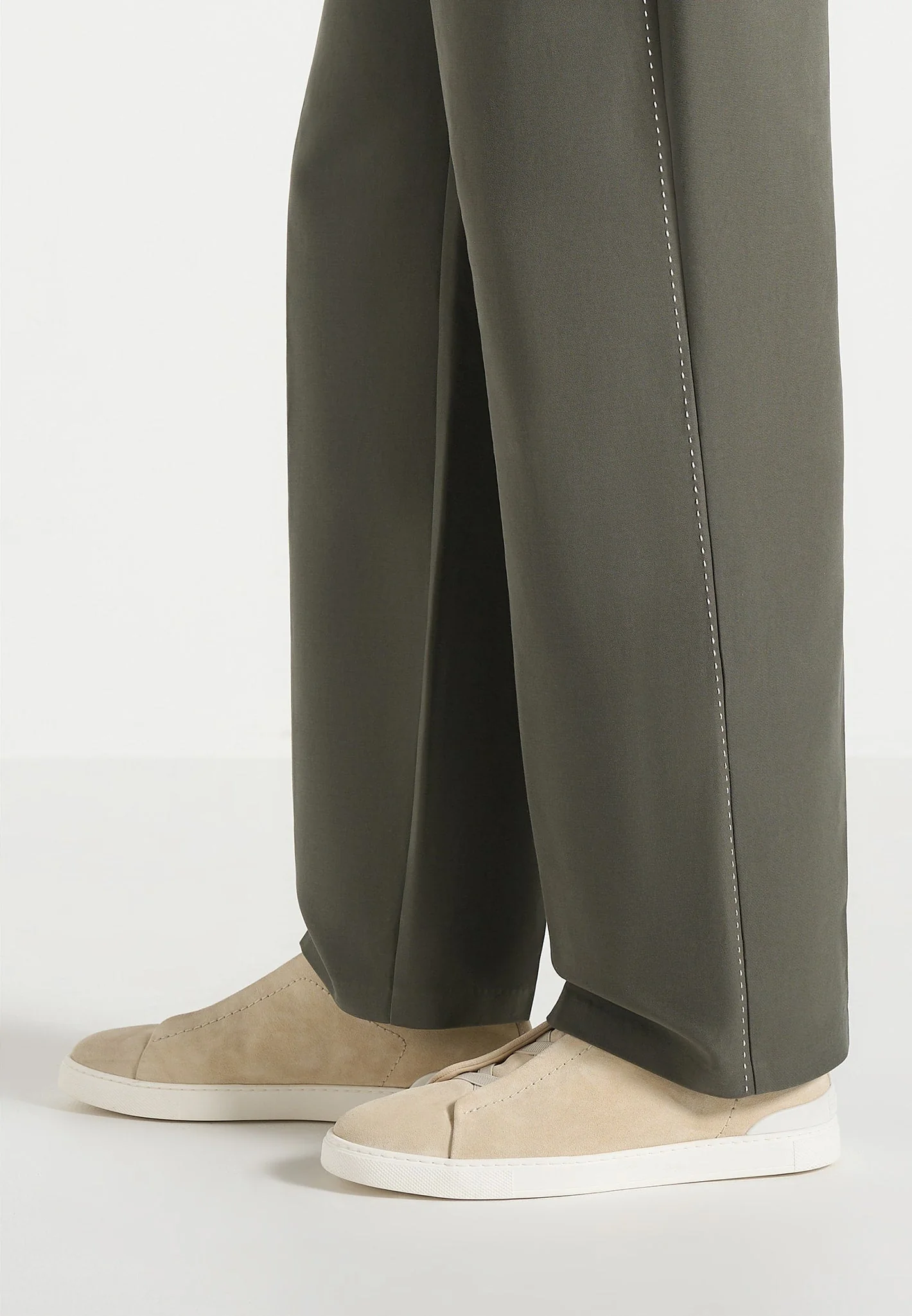 Henri - Foldover Trousers - Olive - Image 5