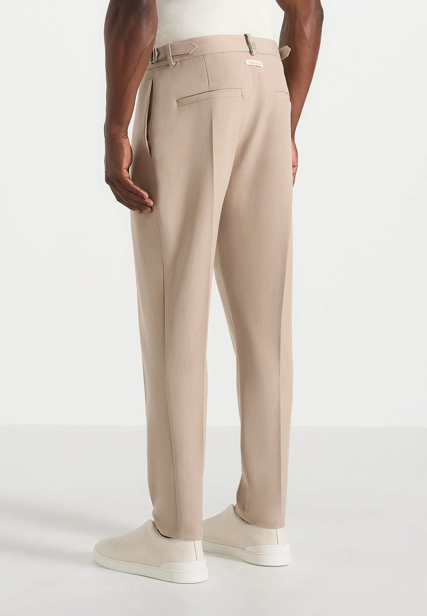 Hubert - Slim Fit Tailored Trousers - Beige - Image 4