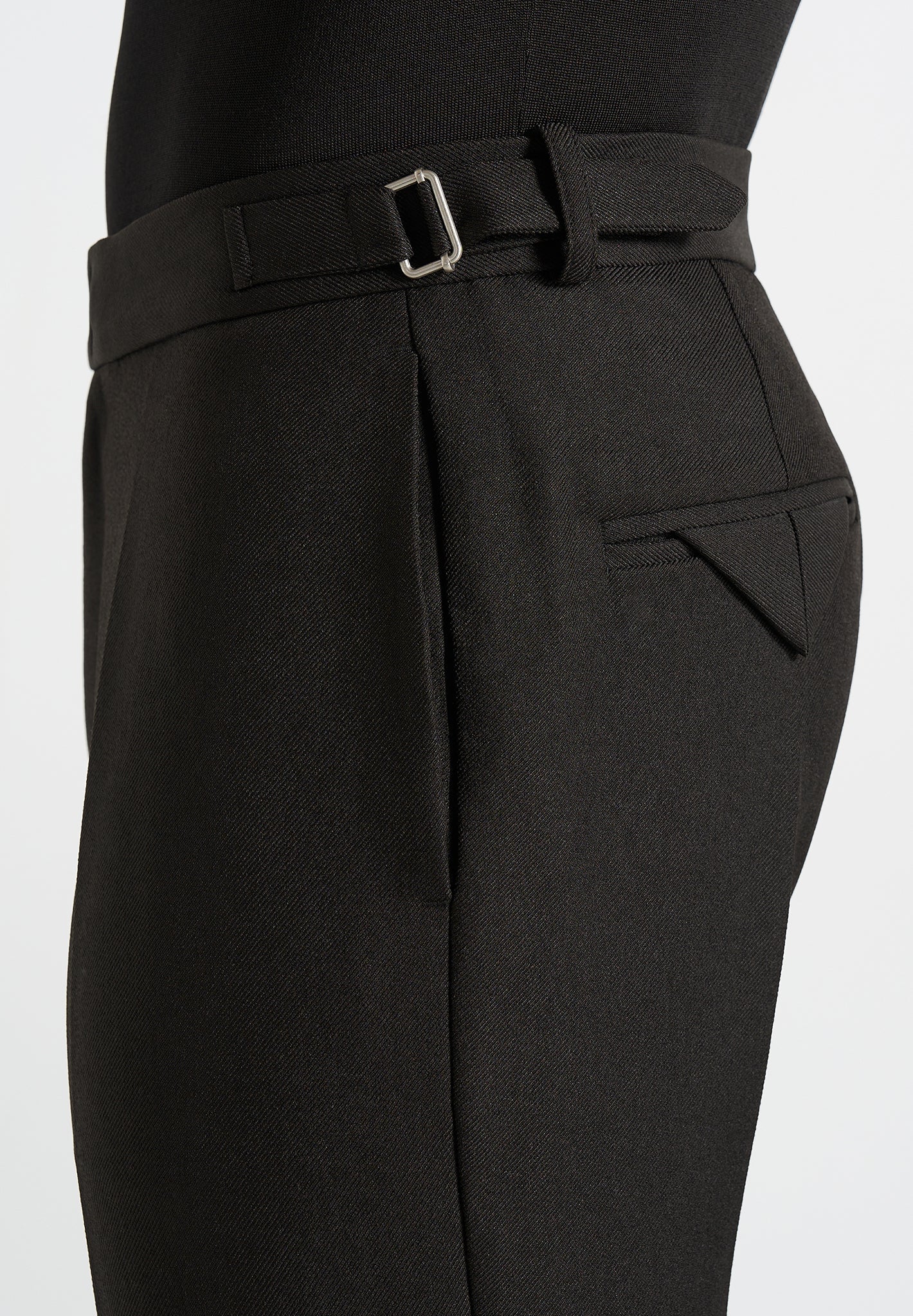 Hubert - Slim Fit Tailored Trousers - Black - Image 3