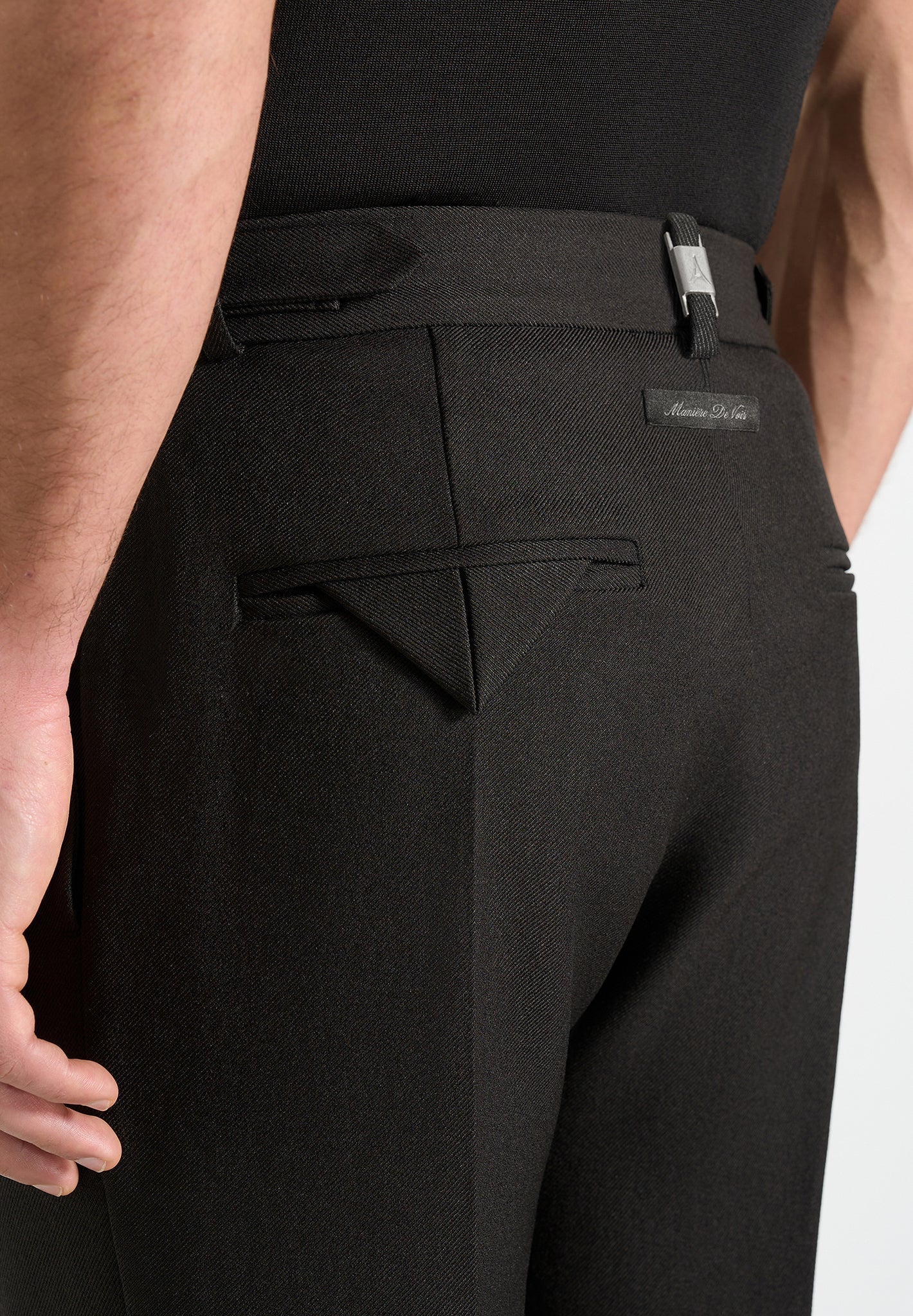 Hubert - Slim Fit Tailored Trousers - Black - Image 5