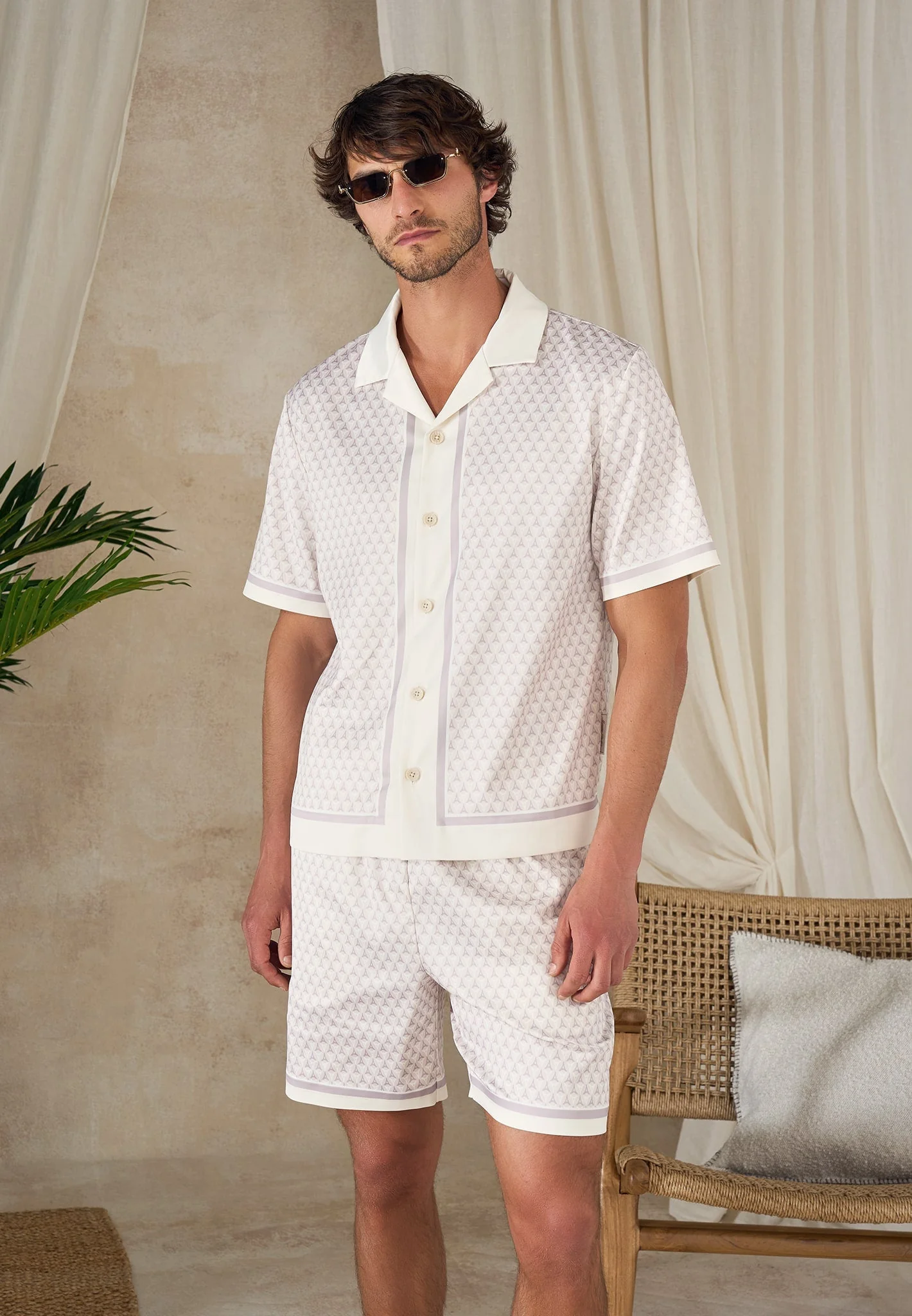 Idriss - Eiffel Monogram Resort Shirt - Cream - Image 2