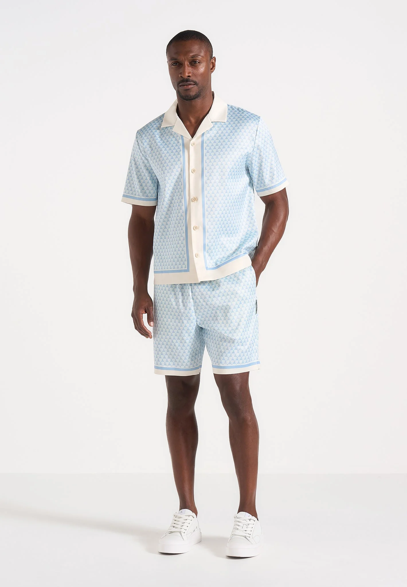 Idriss - Eiffel Monogram Resort Shirt - Pale Blue - Image 2