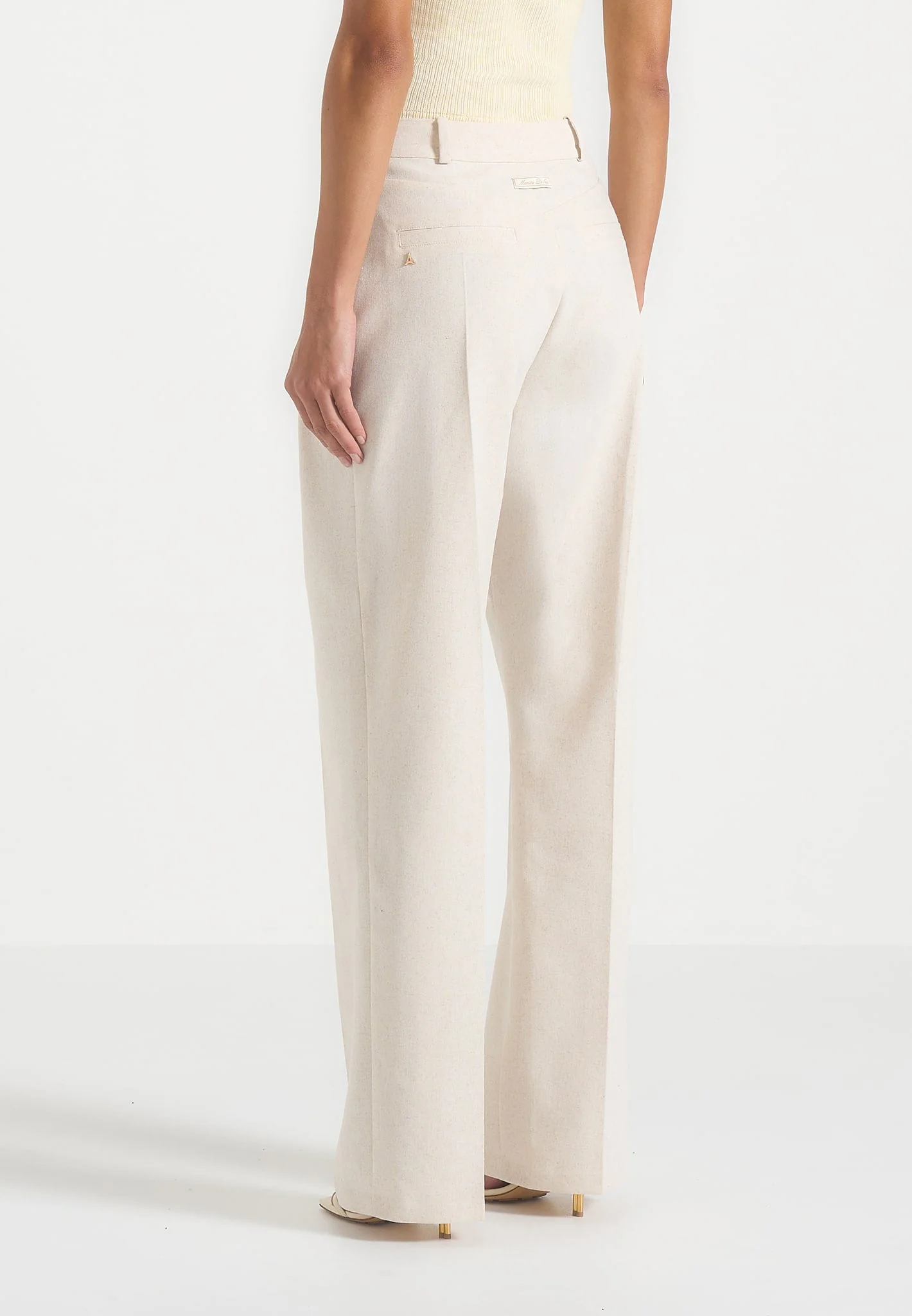 Ingrid - Linen Twin Pleat Trousers - Natural - Image 4