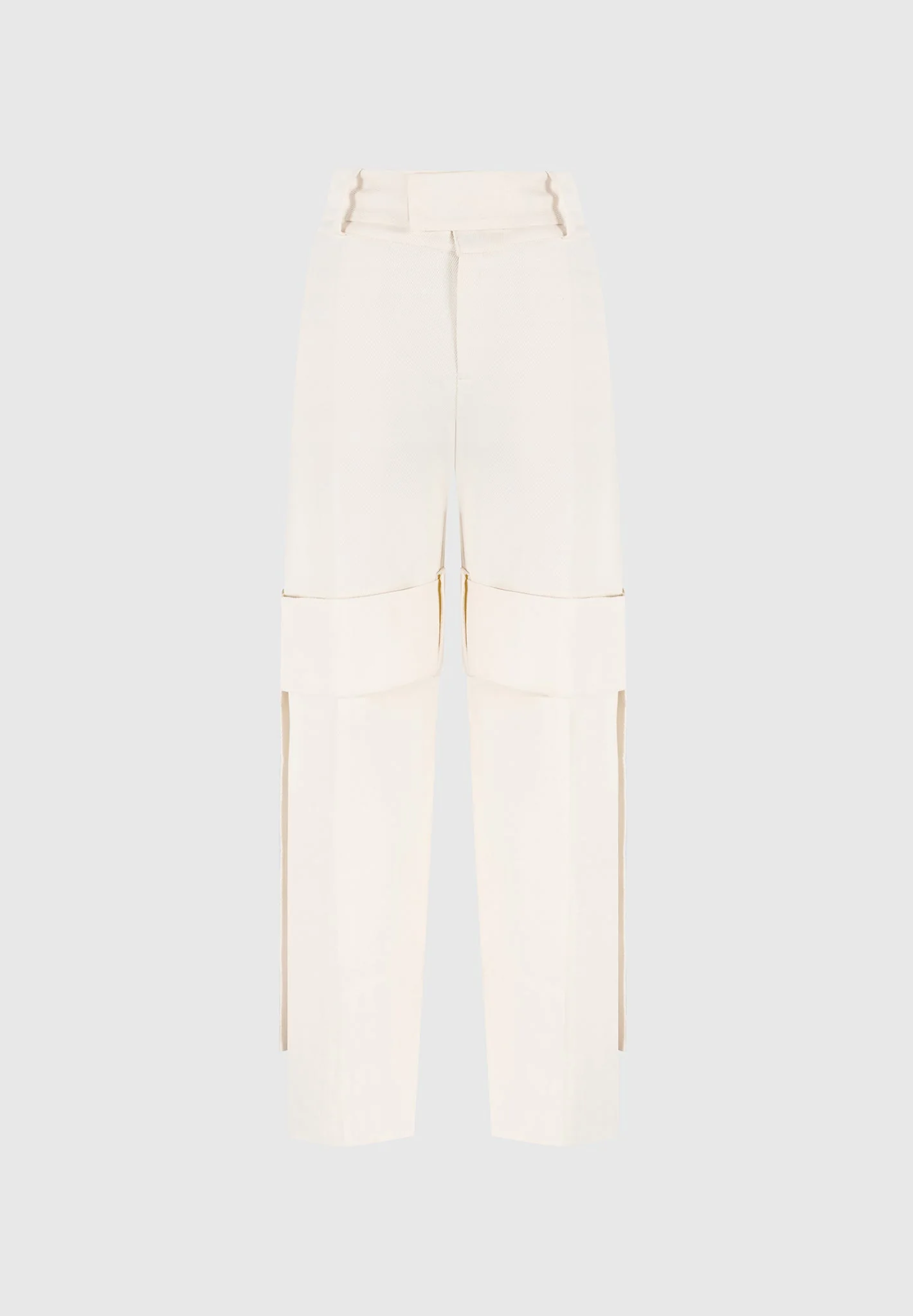 Isabelle - Tailored Belted Strap Detail Trousers - Off White - Image 9