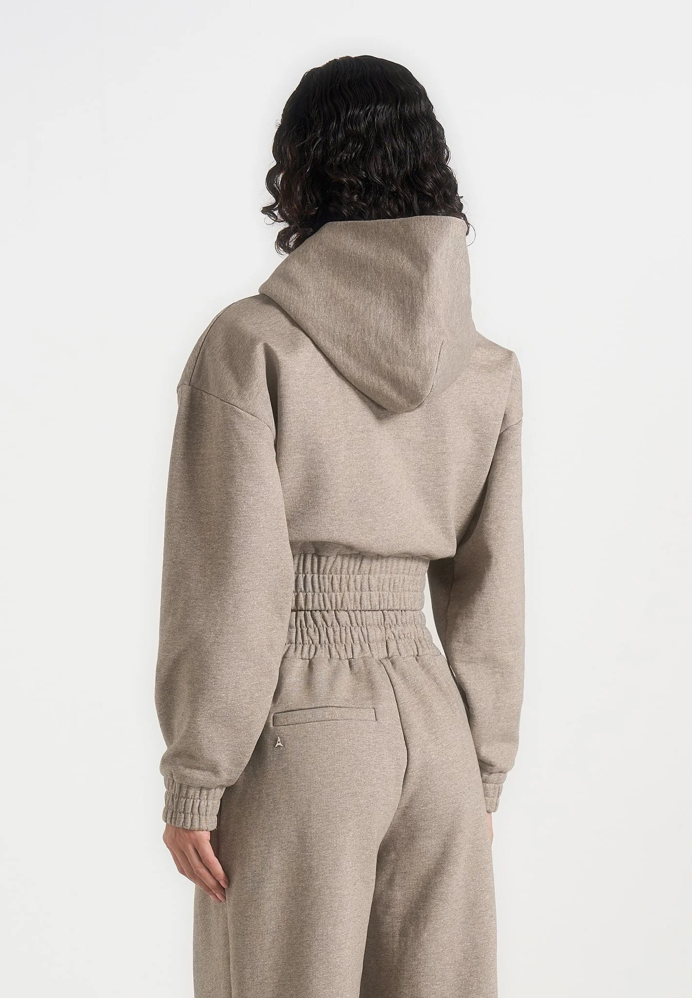 Josiane - Relaxed Zip Through Hoodie - Taupe - Image 3