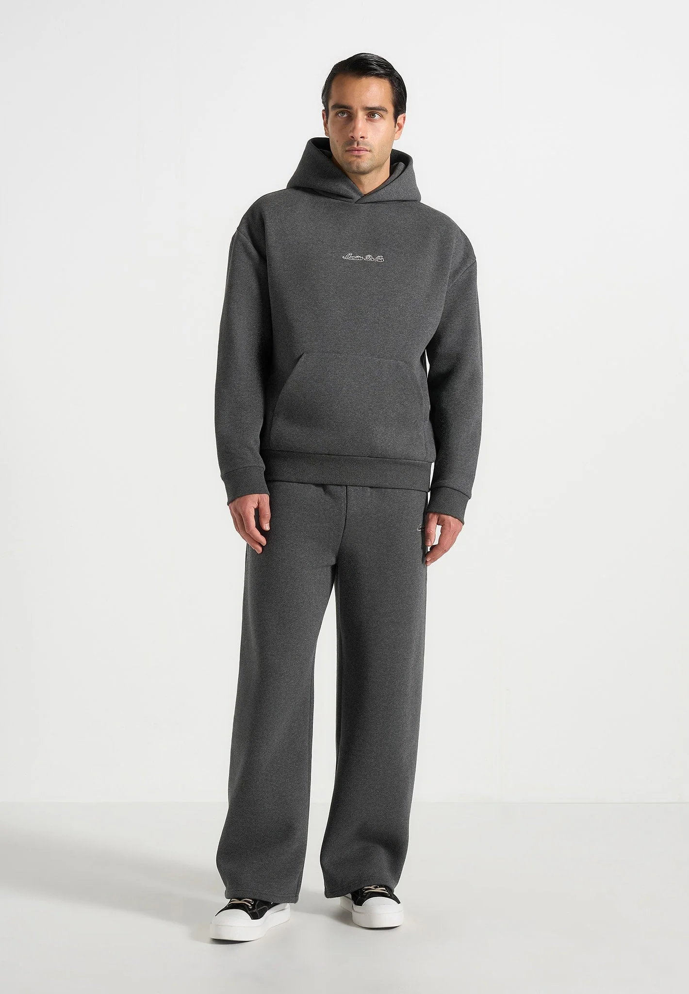 JS001 - Unisex Signature Relaxed Fit Hoodie - Charcoal Grey - Image 2