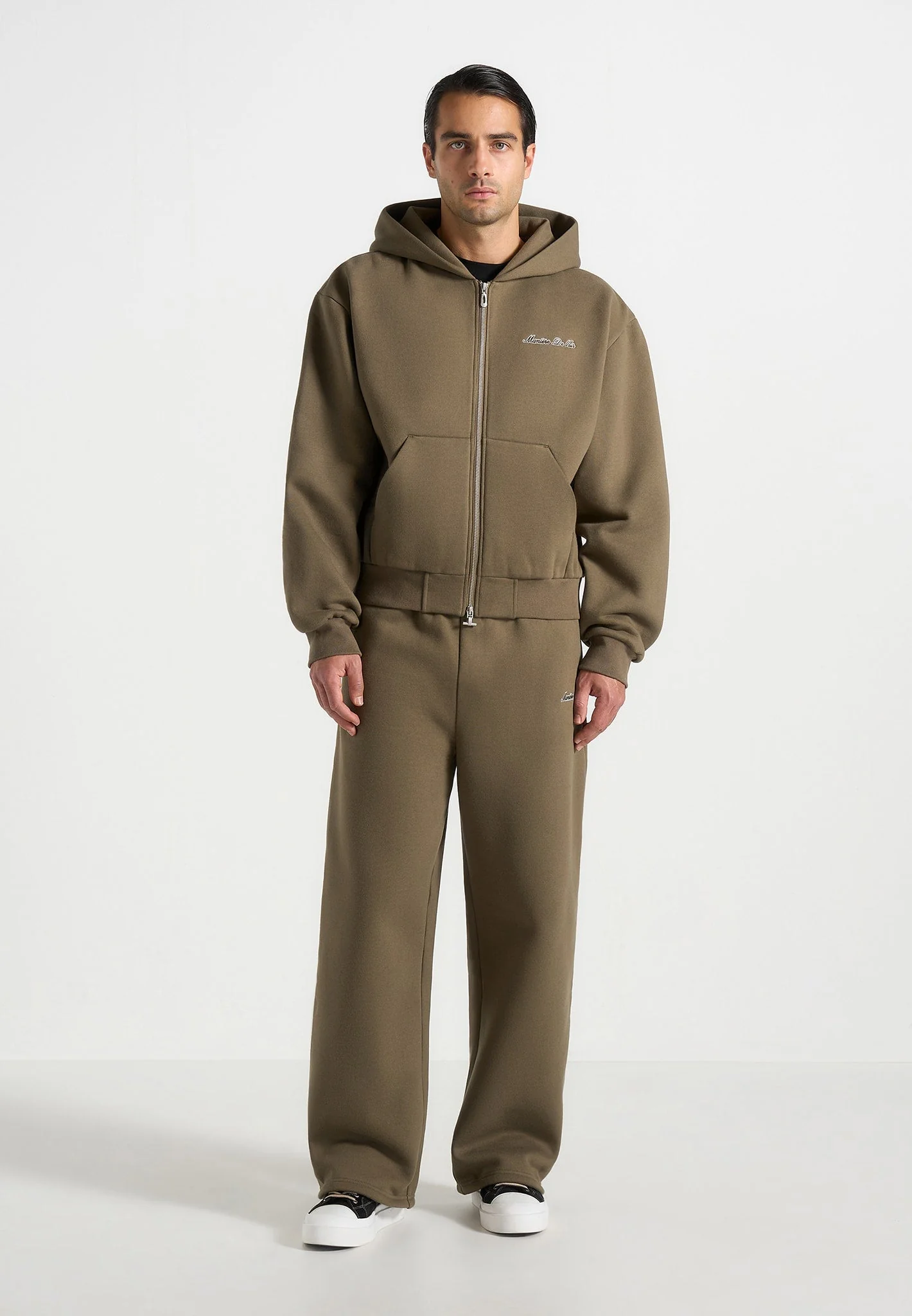 JS002 - Unisex Signature Relaxed Fit Zip Hoodie - Olive - Image 2