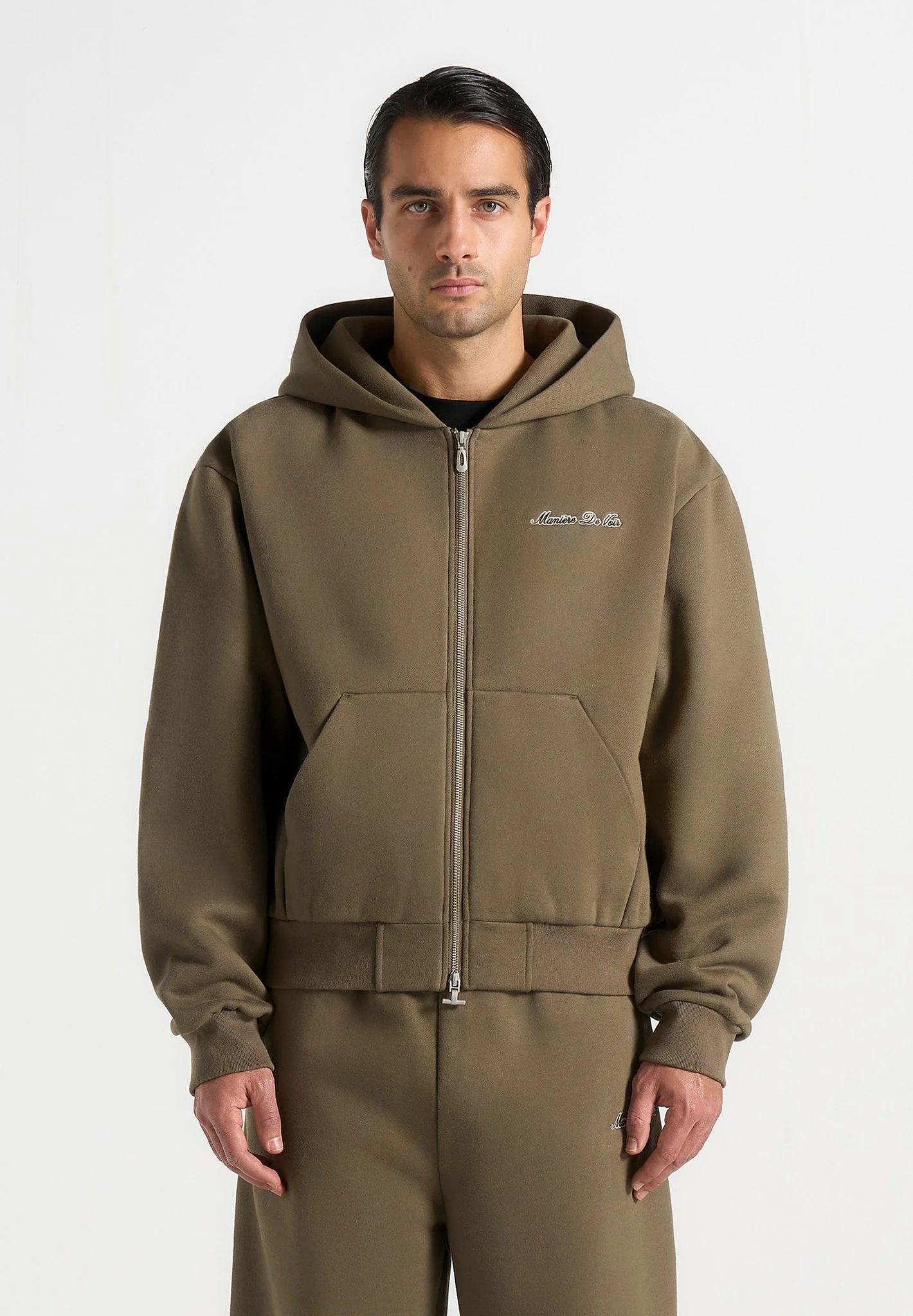 JS002 - Unisex Signature Relaxed Fit Zip Hoodie - Olive - Image 5