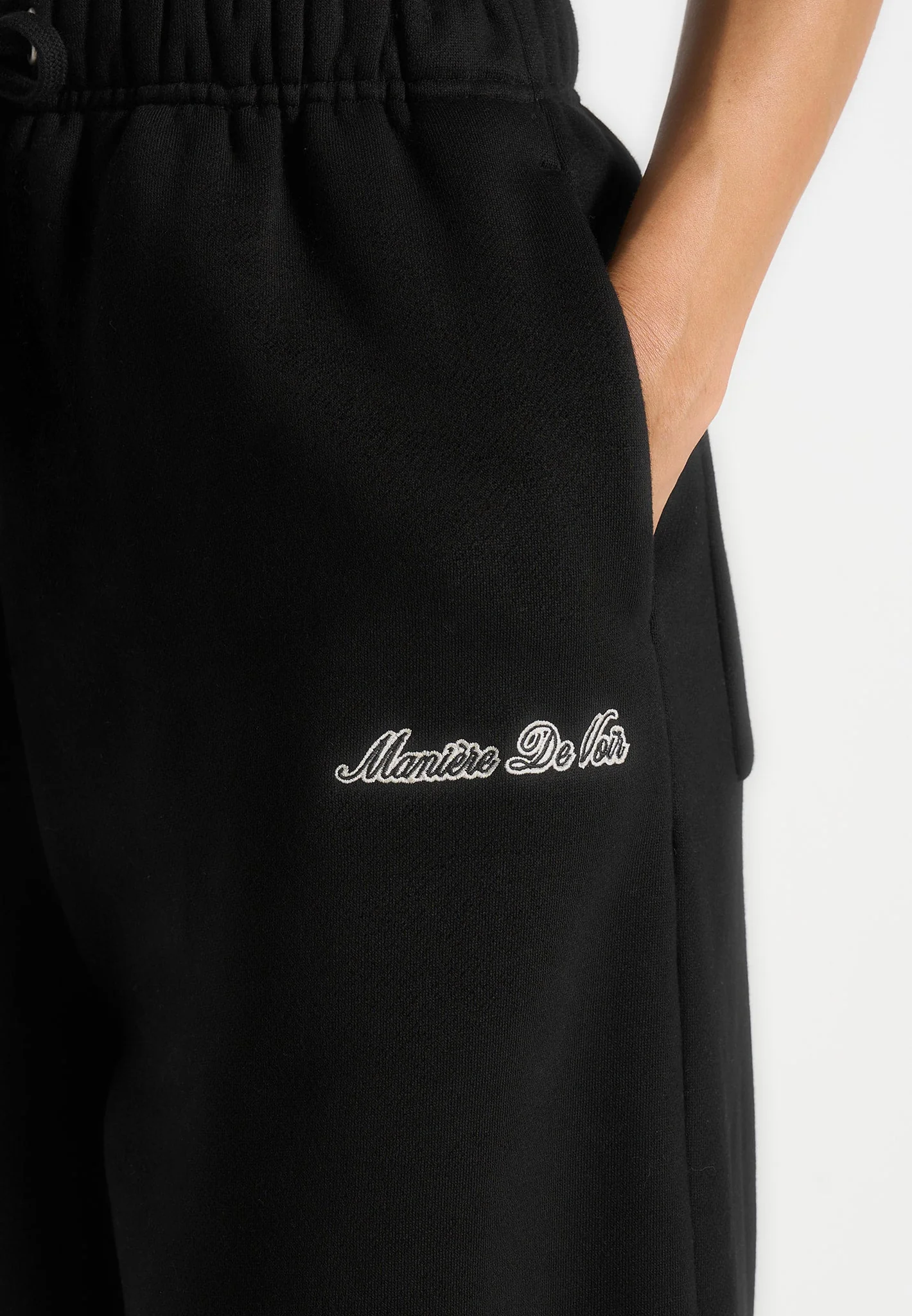 JS003 - Unisex Signature Wide Leg Joggers - Black - Image 6