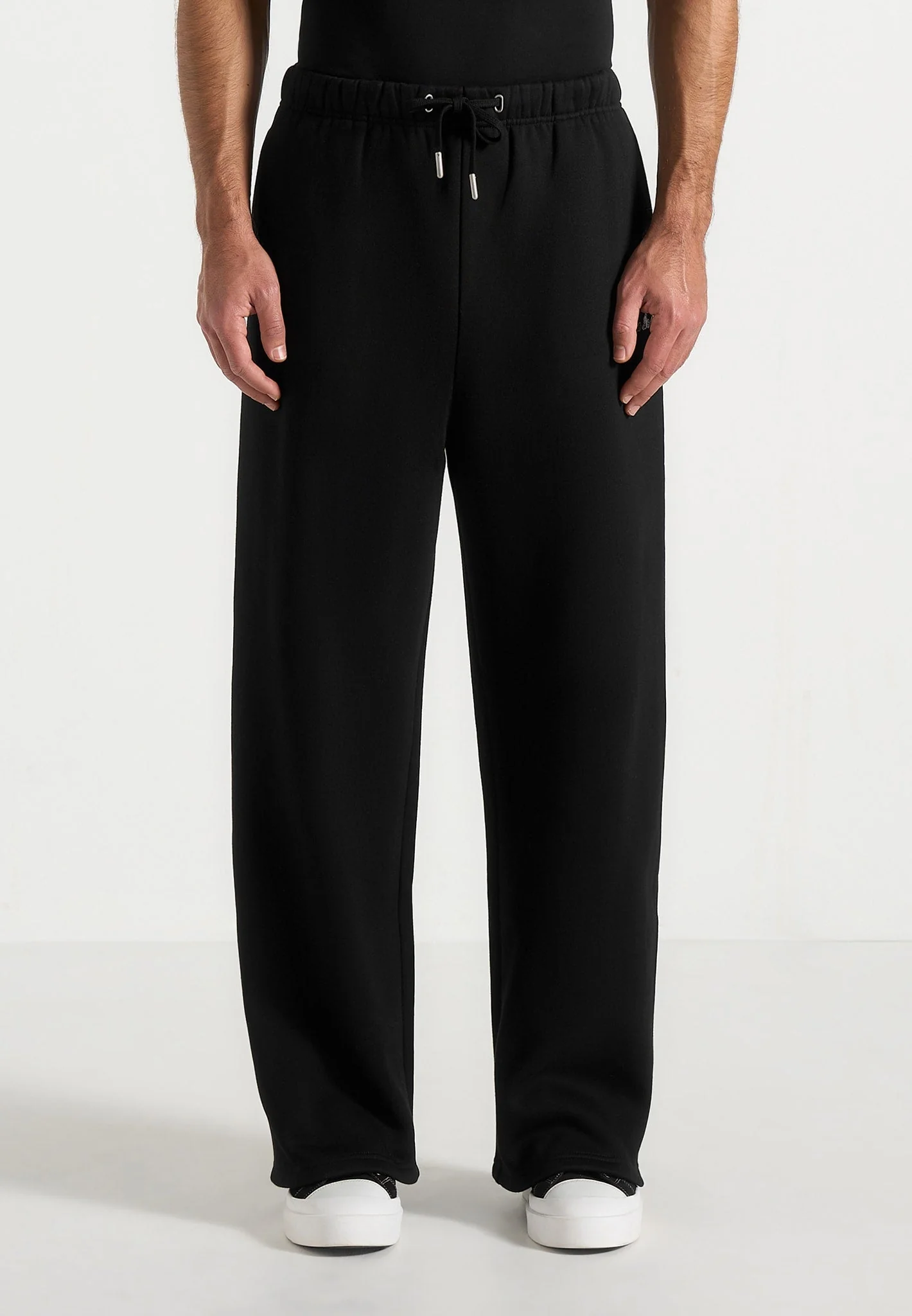 JS003 - Unisex Signature Wide Leg Joggers - Black - Image 9