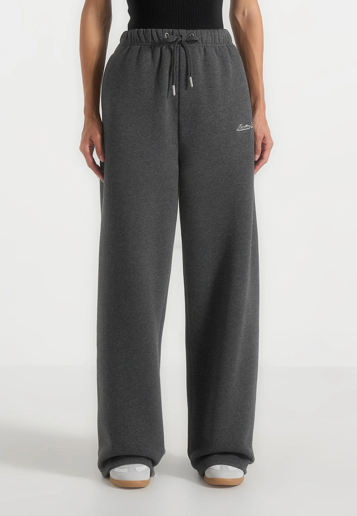JS003 - Unisex Signature Wide Leg Joggers - Charcoal Grey - Image 10