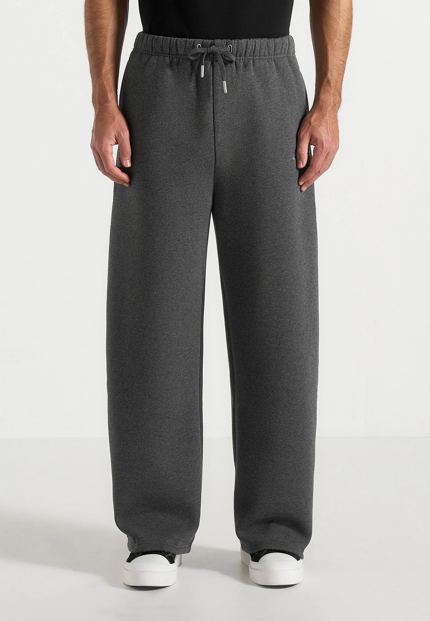 JS003 - Unisex Signature Wide Leg Joggers - Charcoal Grey - Image 11