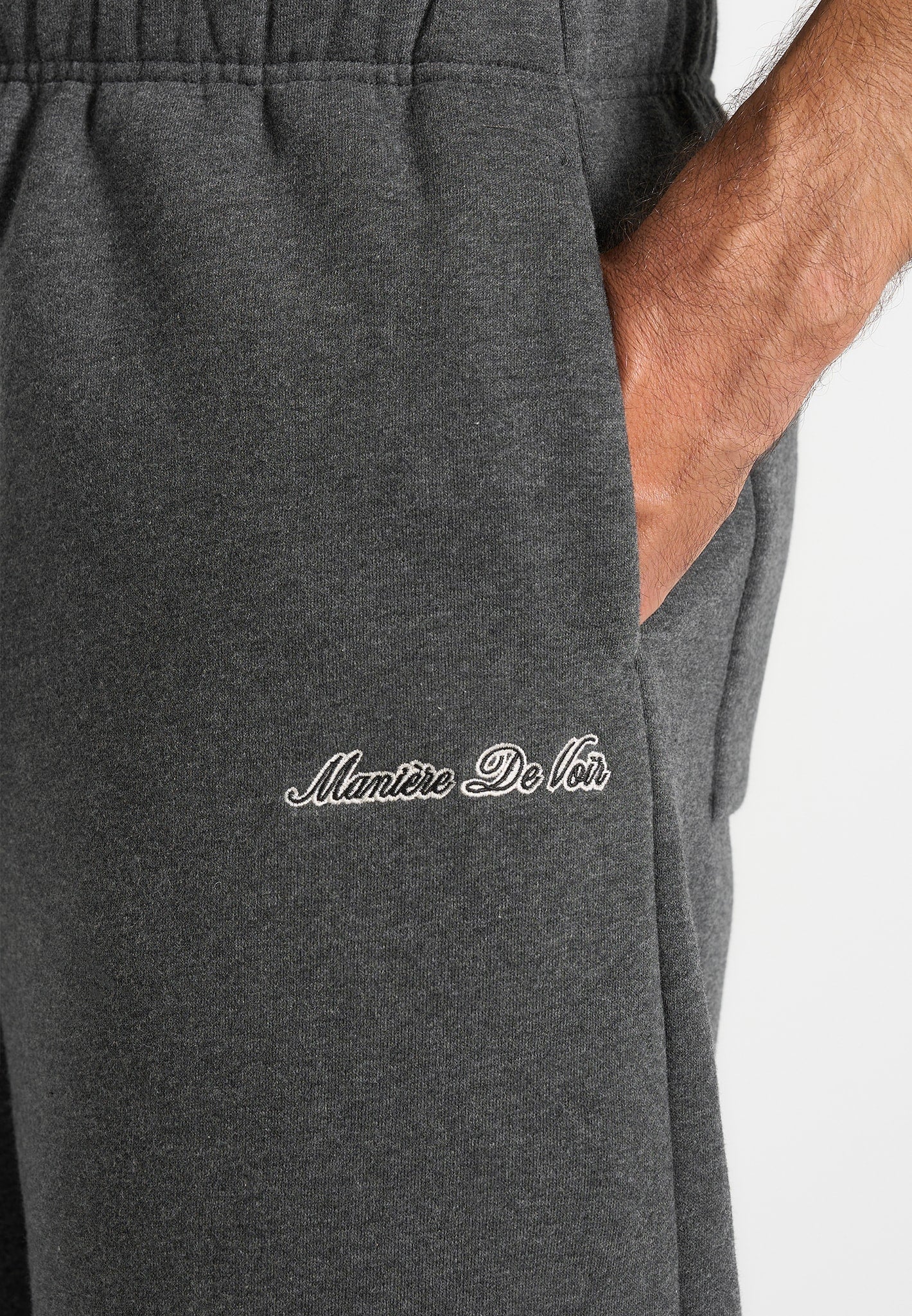 JS003 - Unisex Signature Wide Leg Joggers - Charcoal Grey - Image 7