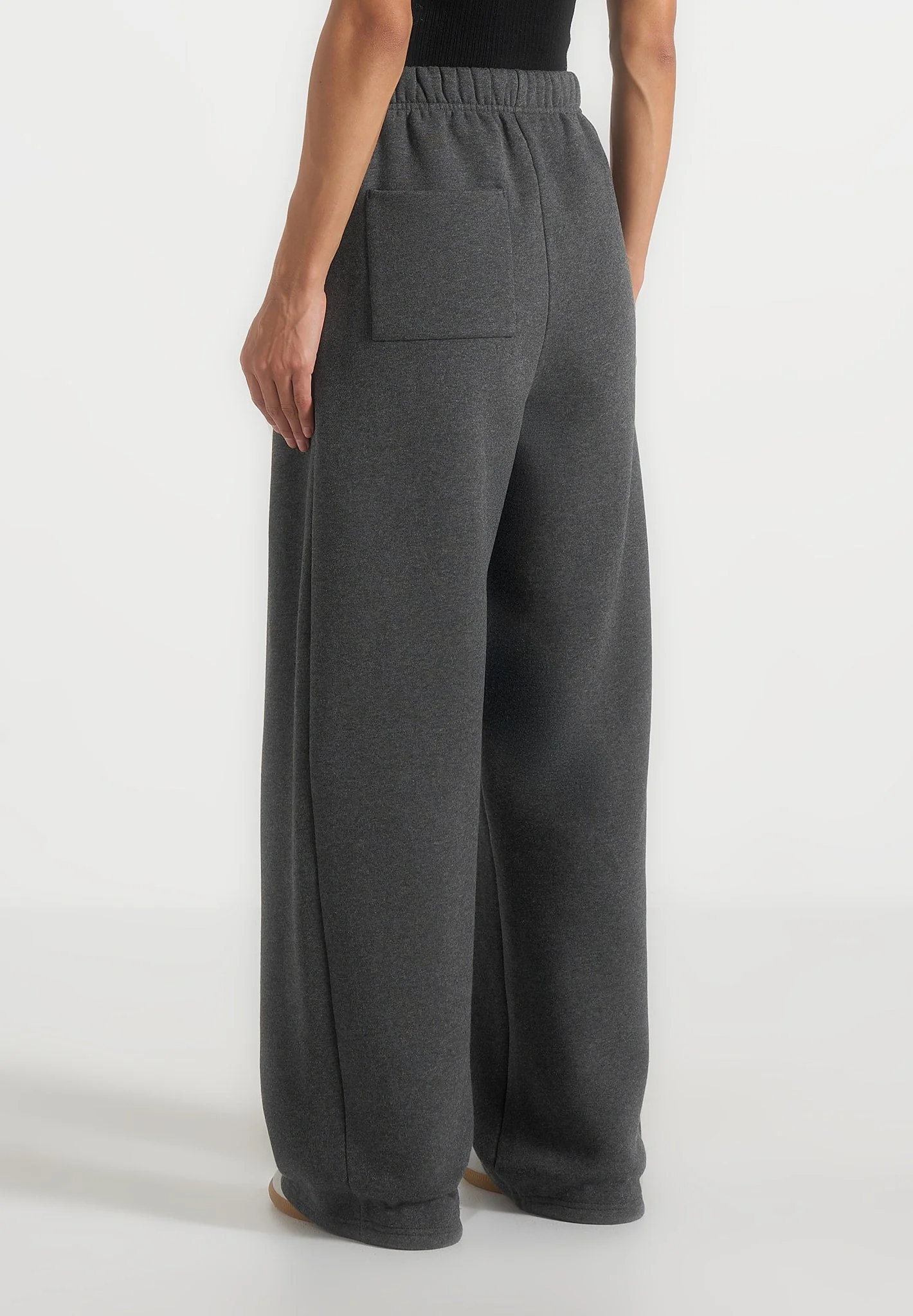 JS003 - Unisex Signature Wide Leg Joggers - Charcoal Grey - Image 8