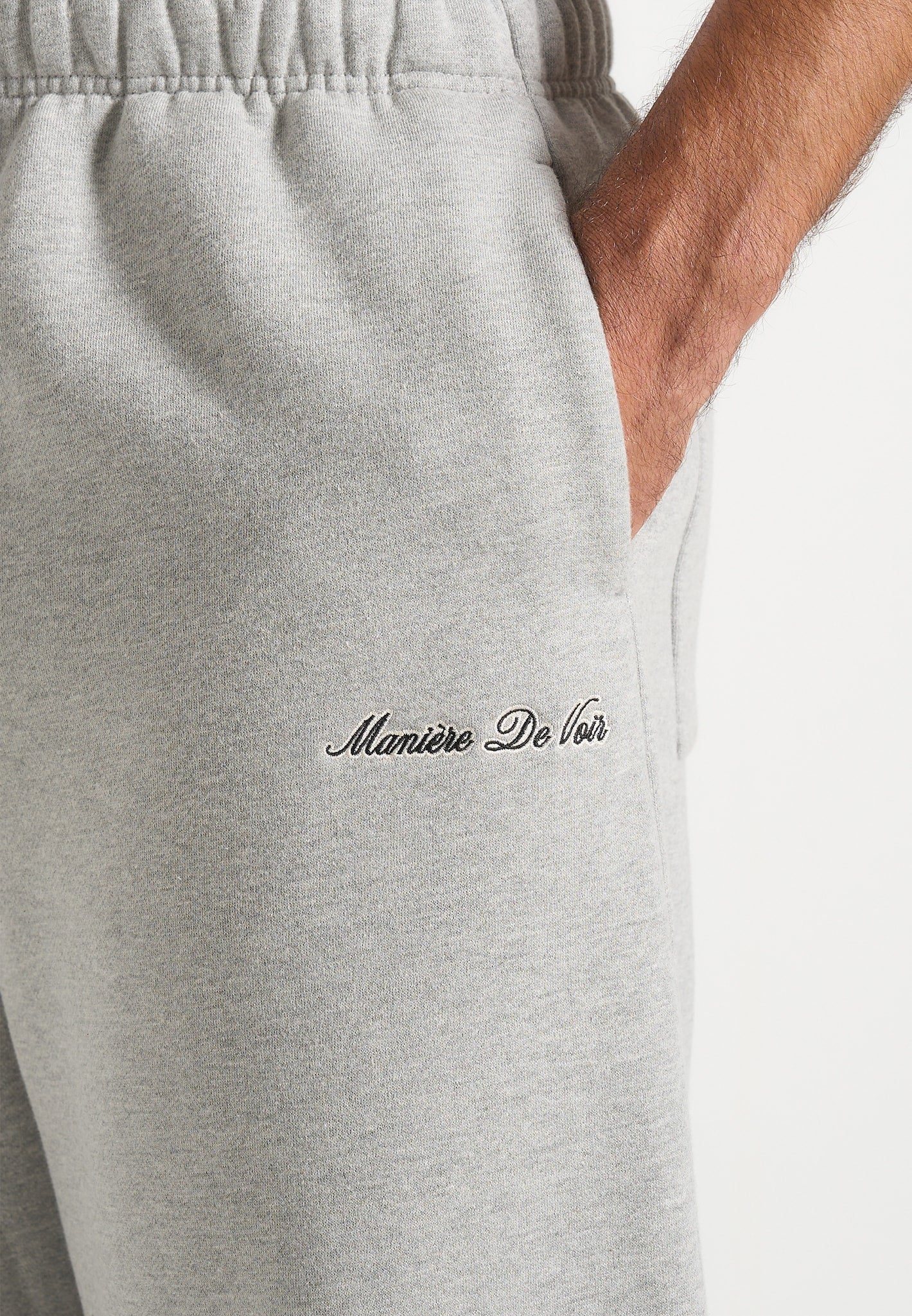 JS003 - Unisex Signature Wide Leg Joggers - Marl Grey - Image 7