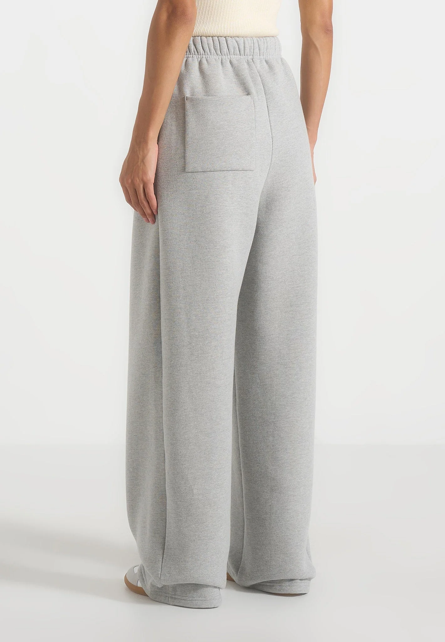 JS003 - Unisex Signature Wide Leg Joggers - Marl Grey - Image 8
