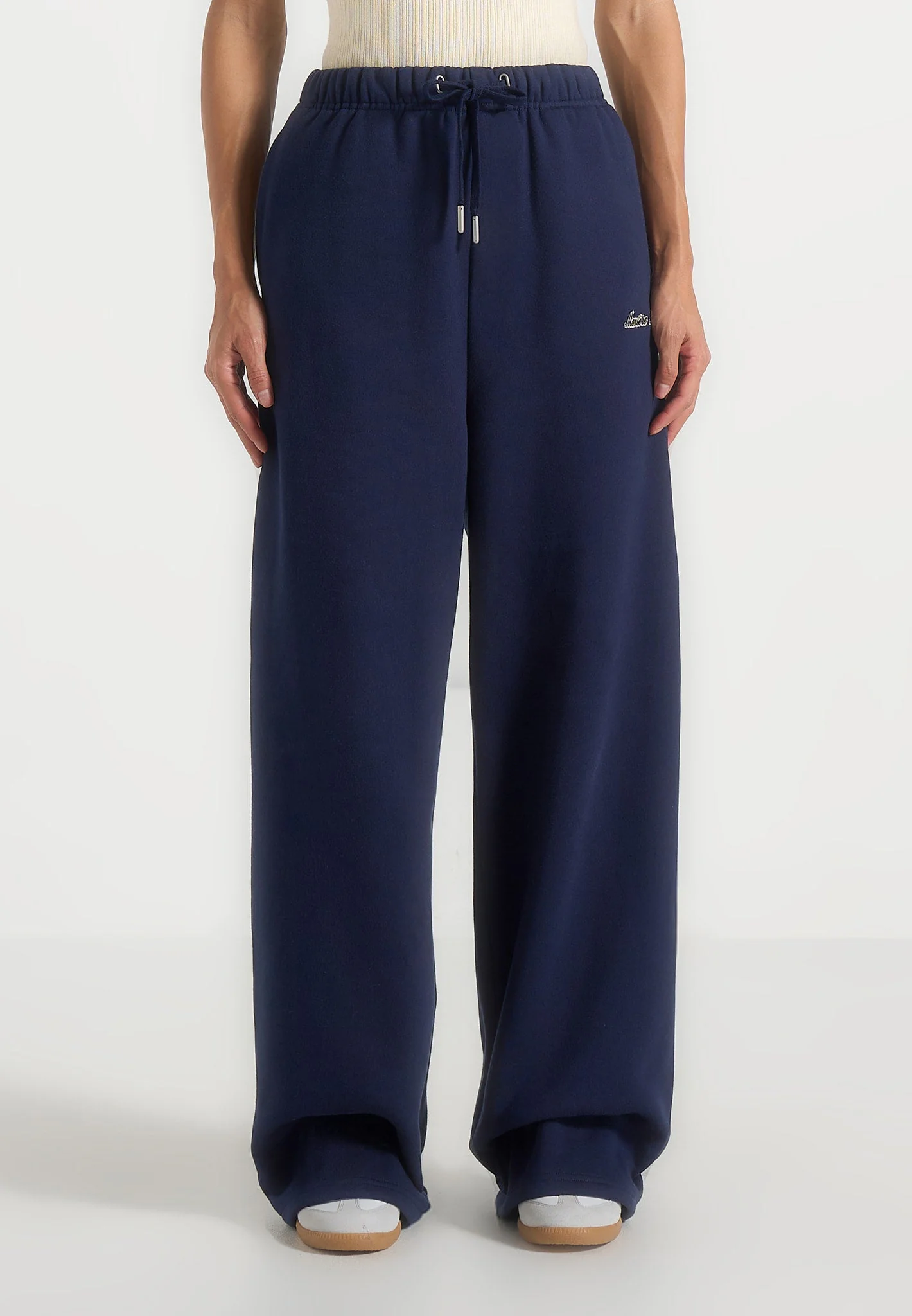 JS003 - Unisex Signature Wide Leg Joggers - Navy - Image 10