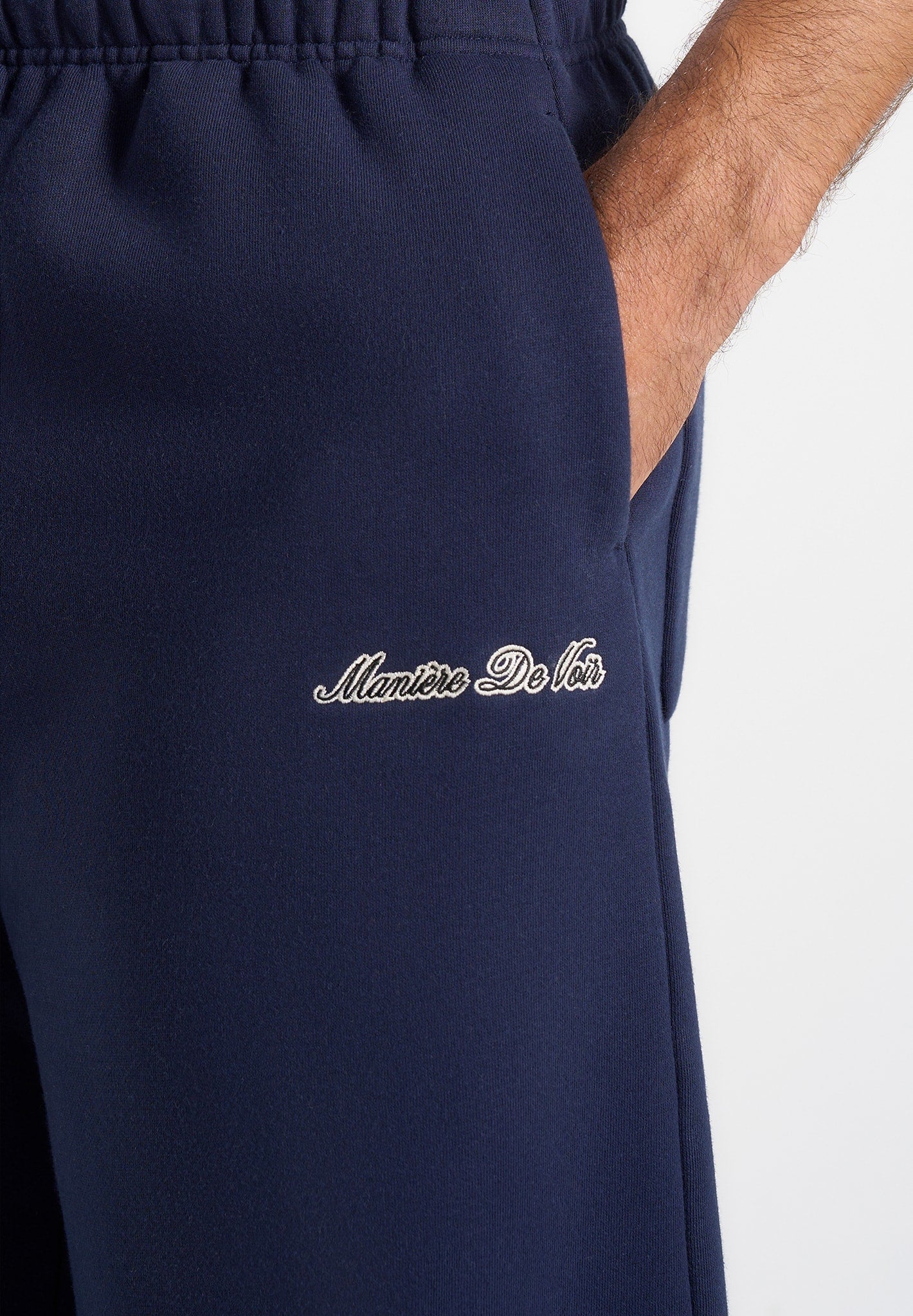 JS003 - Unisex Signature Wide Leg Joggers - Navy - Image 6