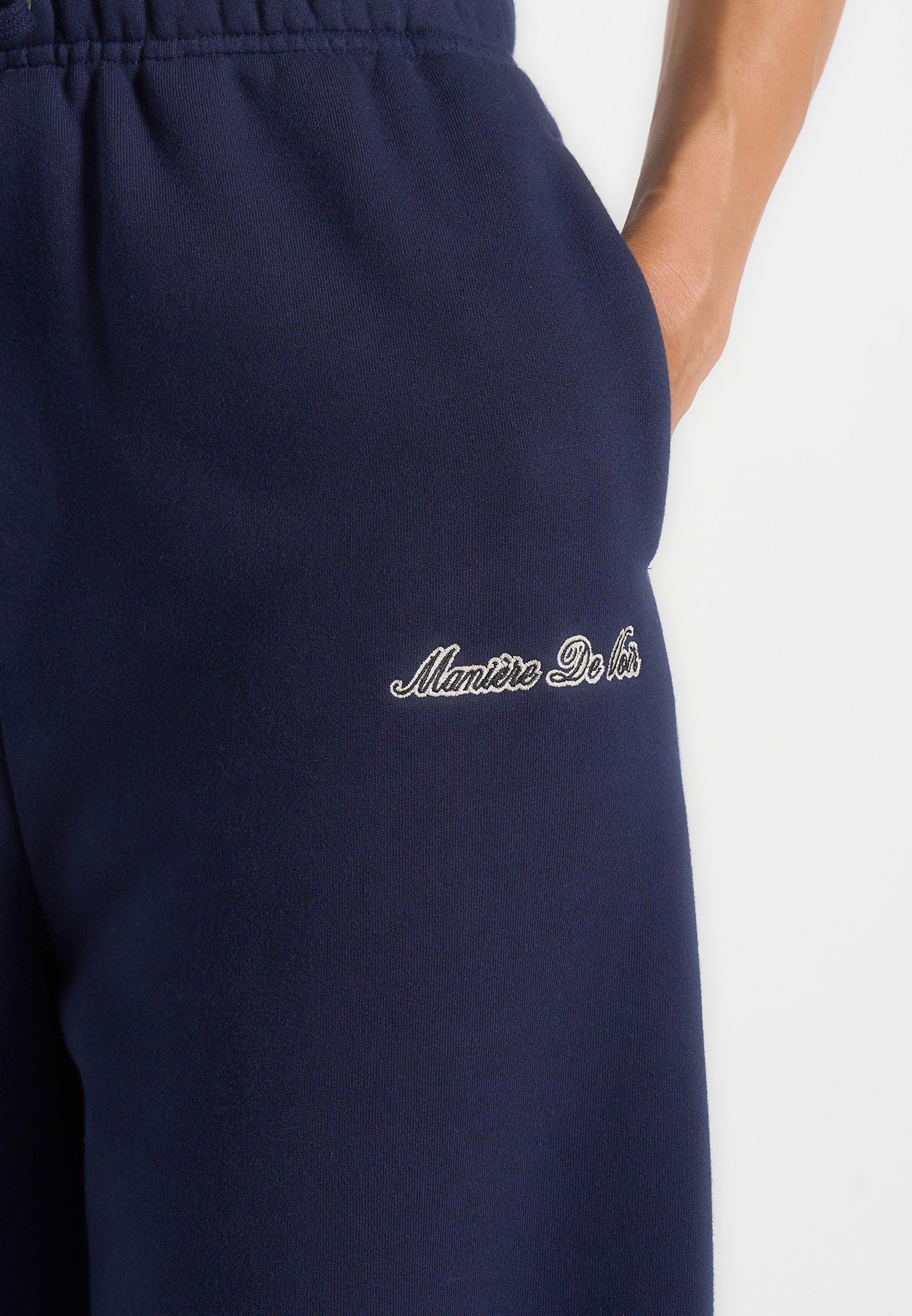 JS003 - Unisex Signature Wide Leg Joggers - Navy - Image 7