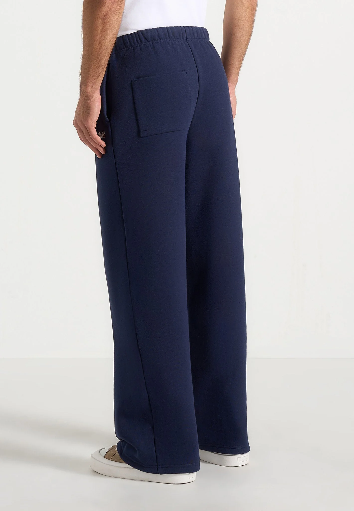 JS003 - Unisex Signature Wide Leg Joggers - Navy - Image 9