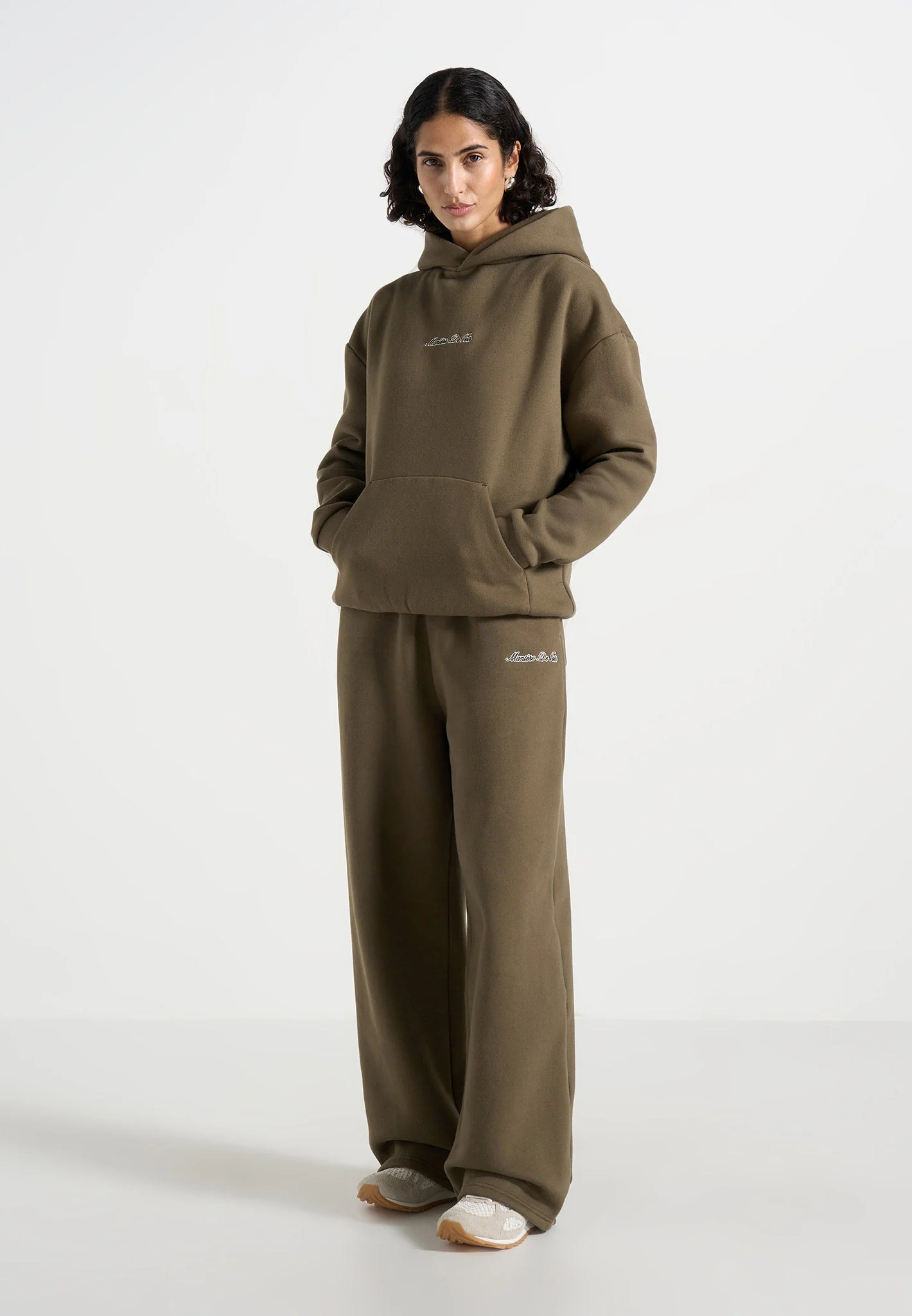 JS003 - Unisex Signature Wide Leg Joggers - Olive - Image 4
