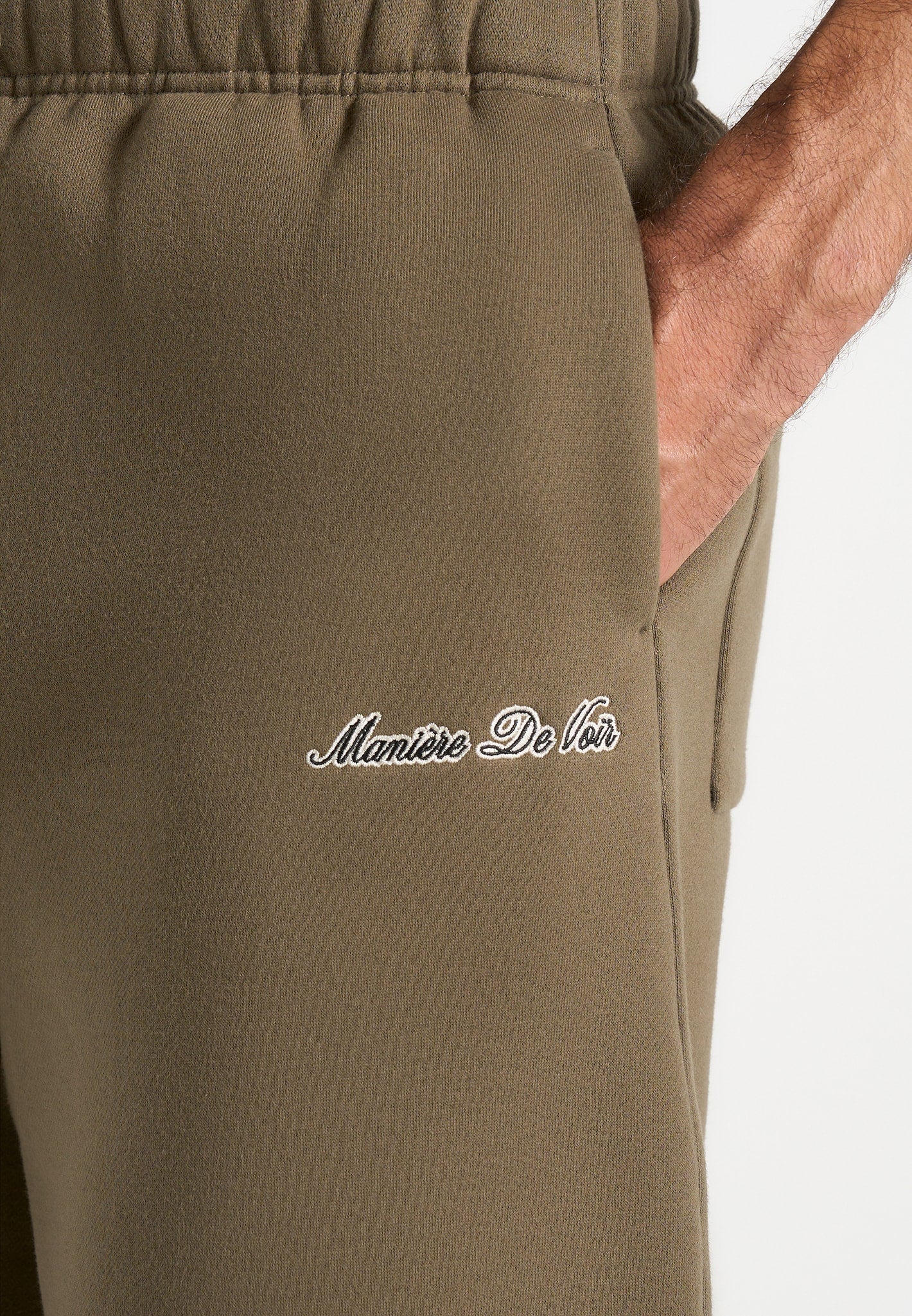 JS003 - Unisex Signature Wide Leg Joggers - Olive - Image 7