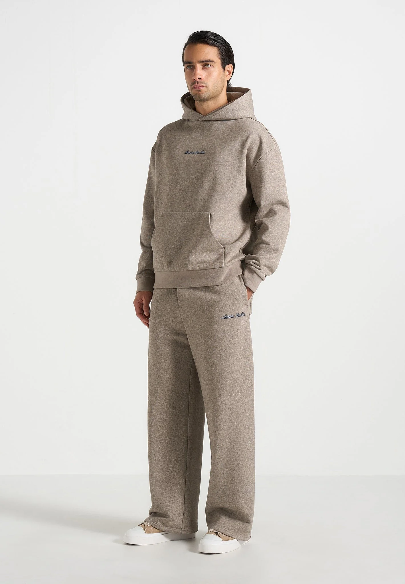 JS003 - Unisex Signature Wide Leg Joggers - Taupe - Image 5