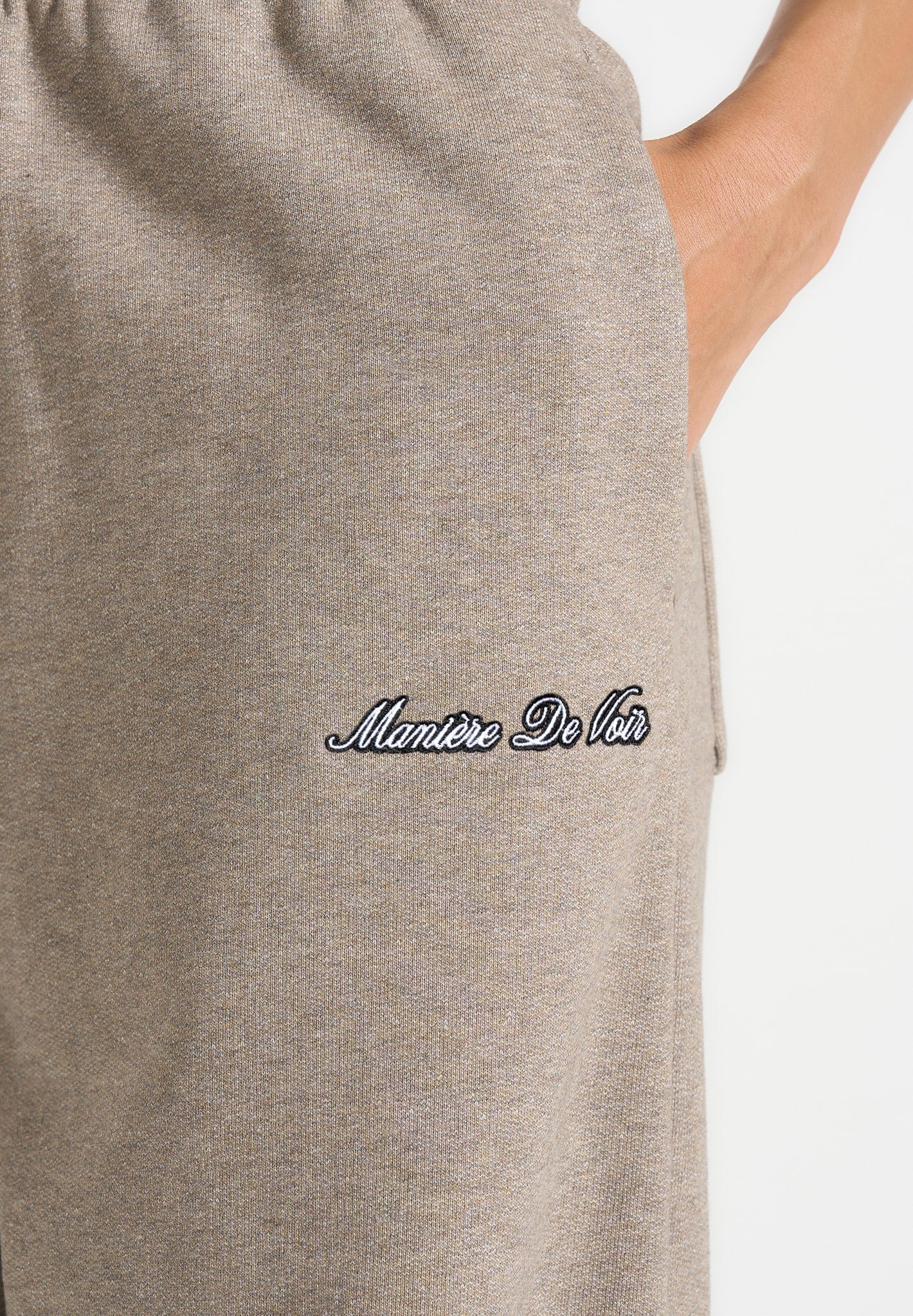 JS003 - Unisex Signature Wide Leg Joggers - Taupe - Image 6
