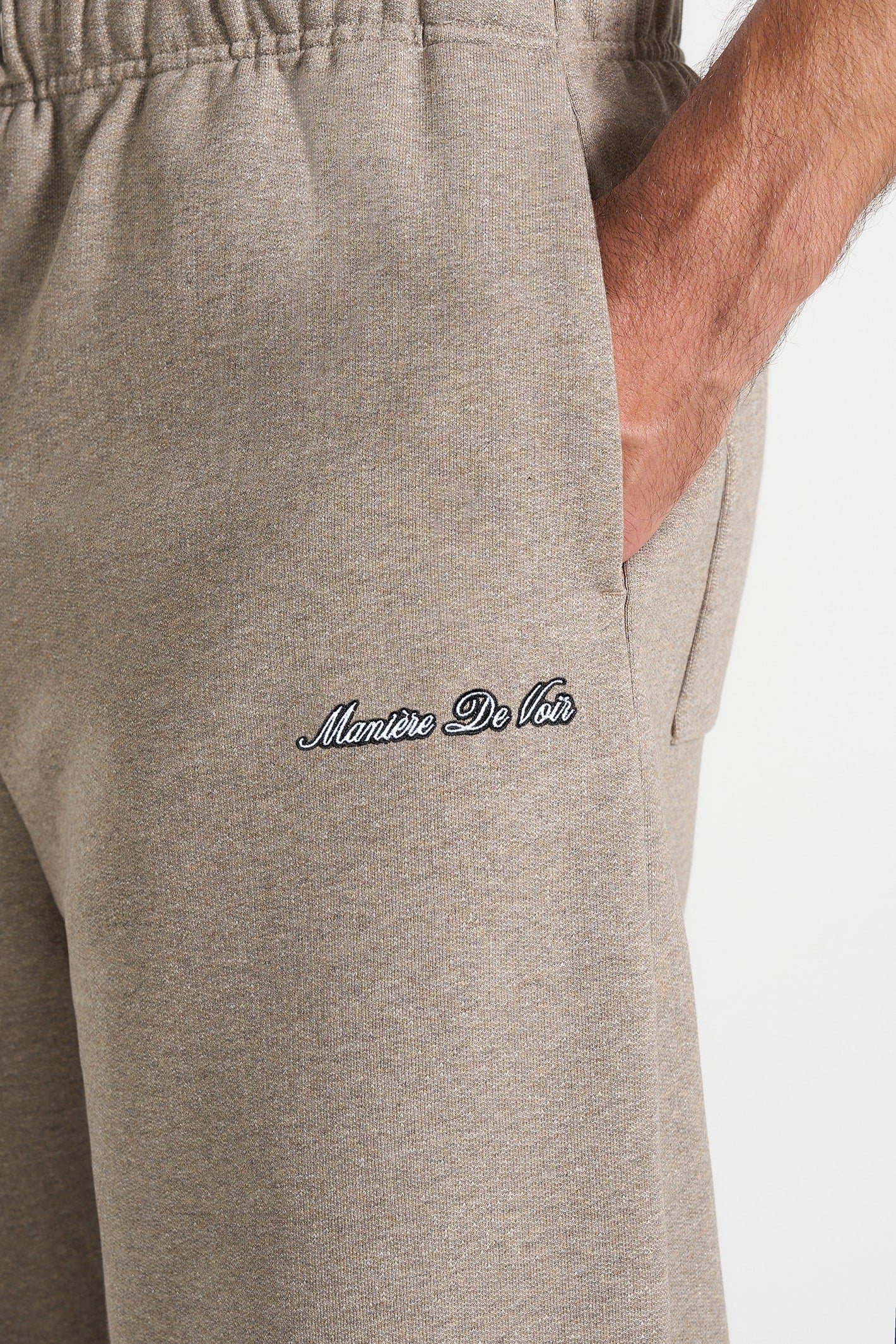 JS003 - Unisex Signature Wide Leg Joggers - Taupe - Image 7