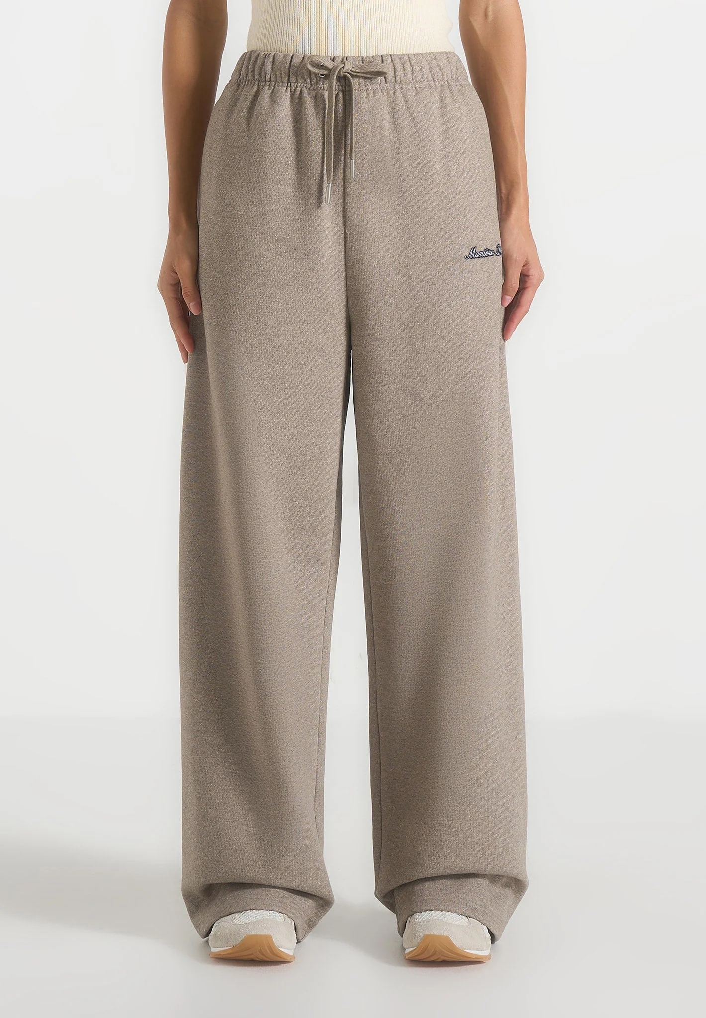 JS003 - Unisex Signature Wide Leg Joggers - Taupe - Image 8