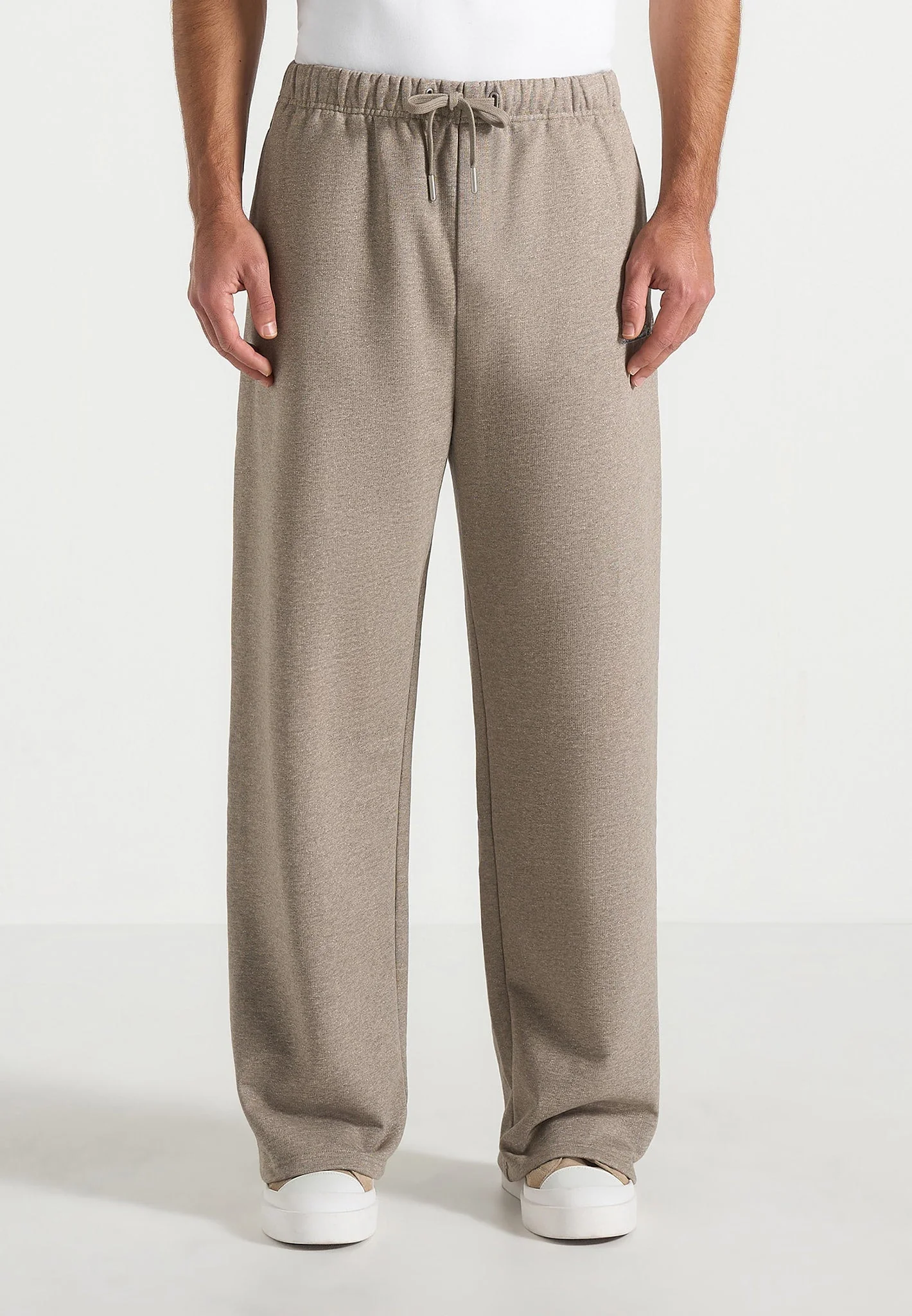 JS003 - Unisex Signature Wide Leg Joggers - Taupe - Image 9