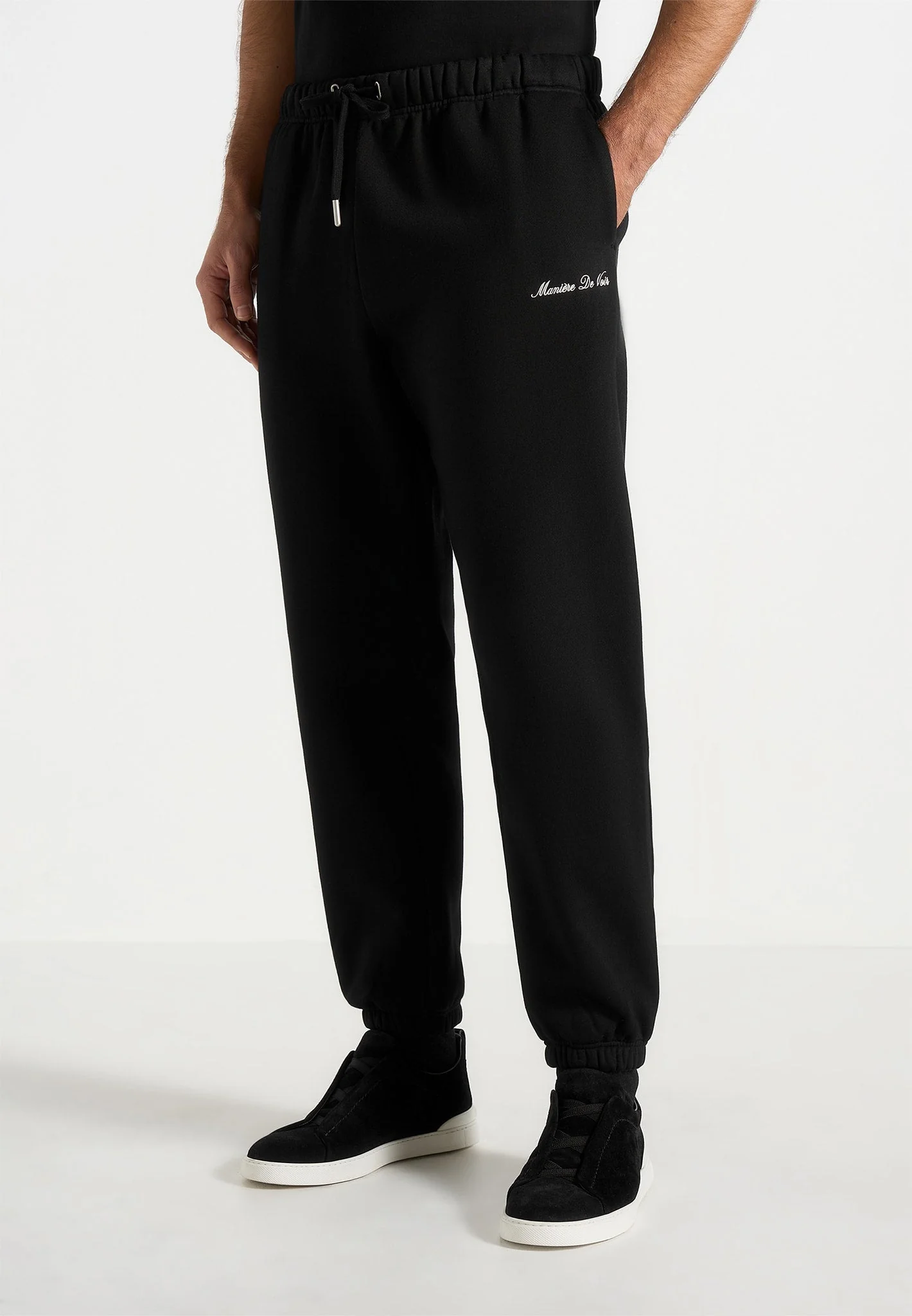 JS005 - Signature Regular Fit Cuffed Joggers - Black - Image 6