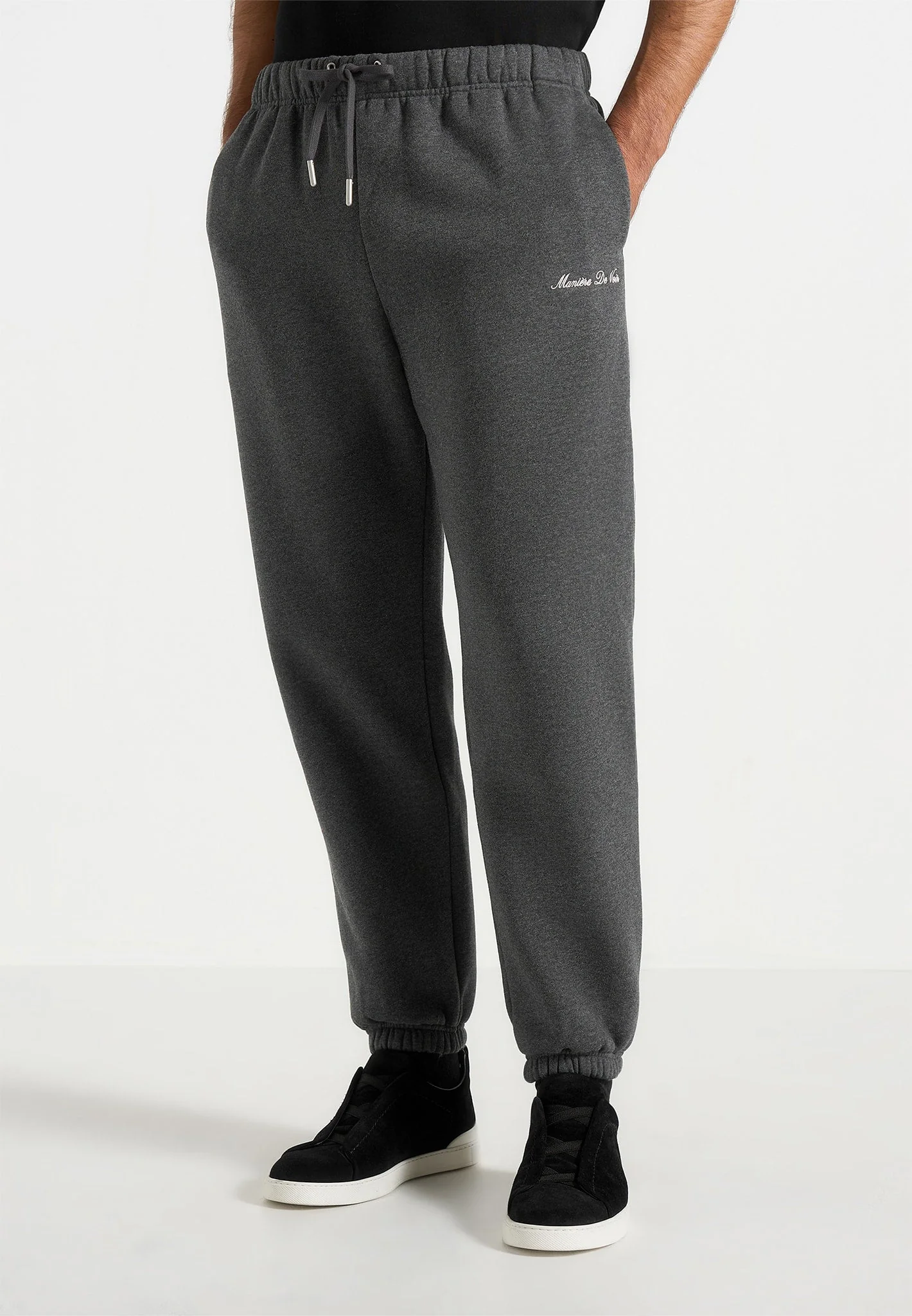 JS005 - Signature Regular Fit Cuffed Joggers - Charcoal Grey - Image 3