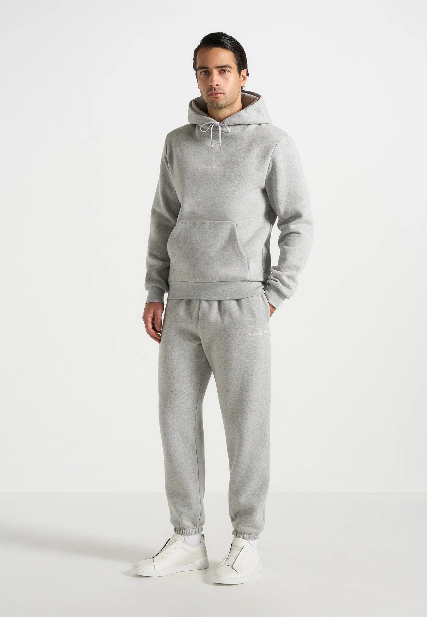 JS005 - Signature Regular Fit Cuffed Joggers - Marl Grey - Image 3