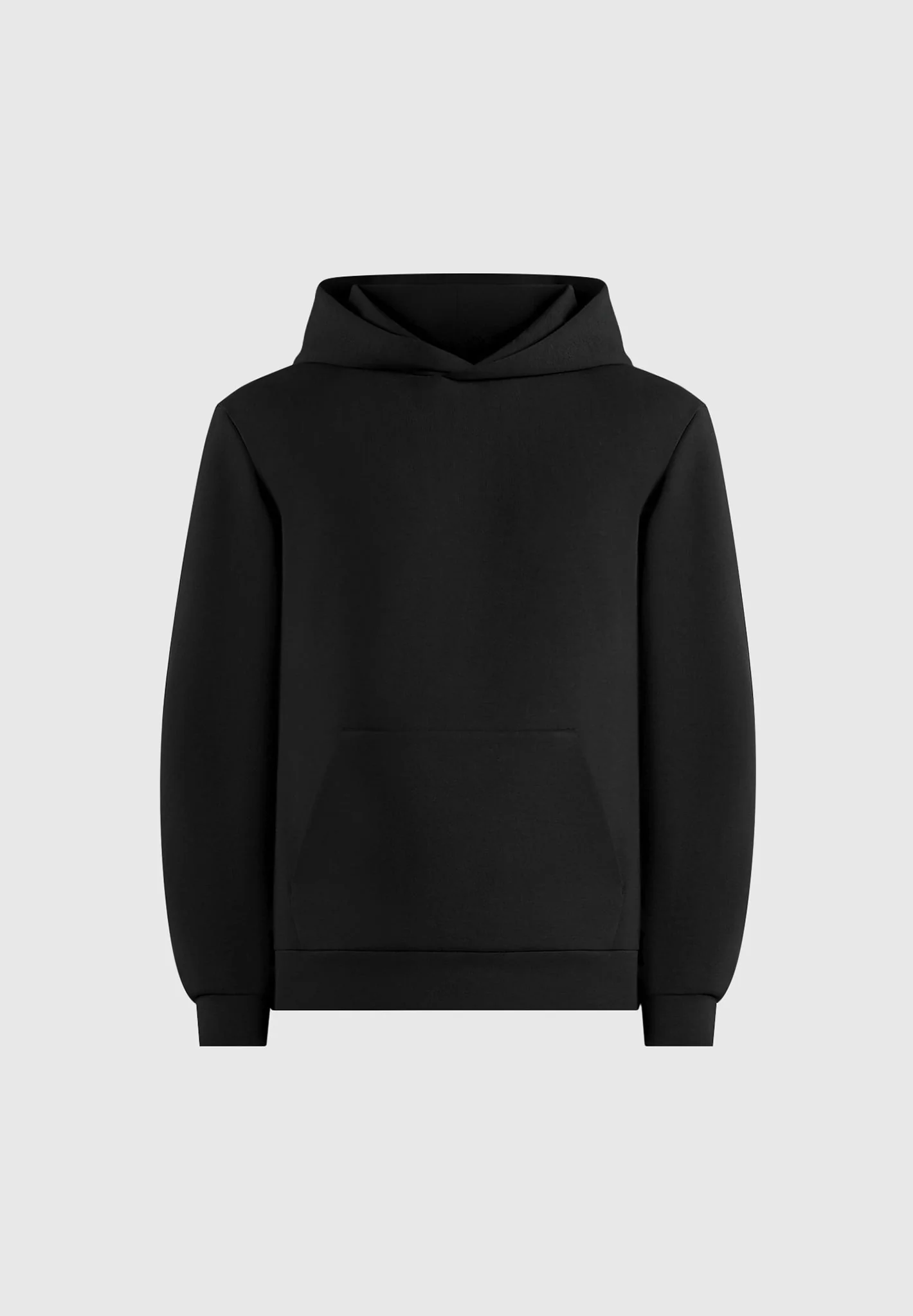 JS007 - Neoprene Minimal Regular Fit Hoodie - Black